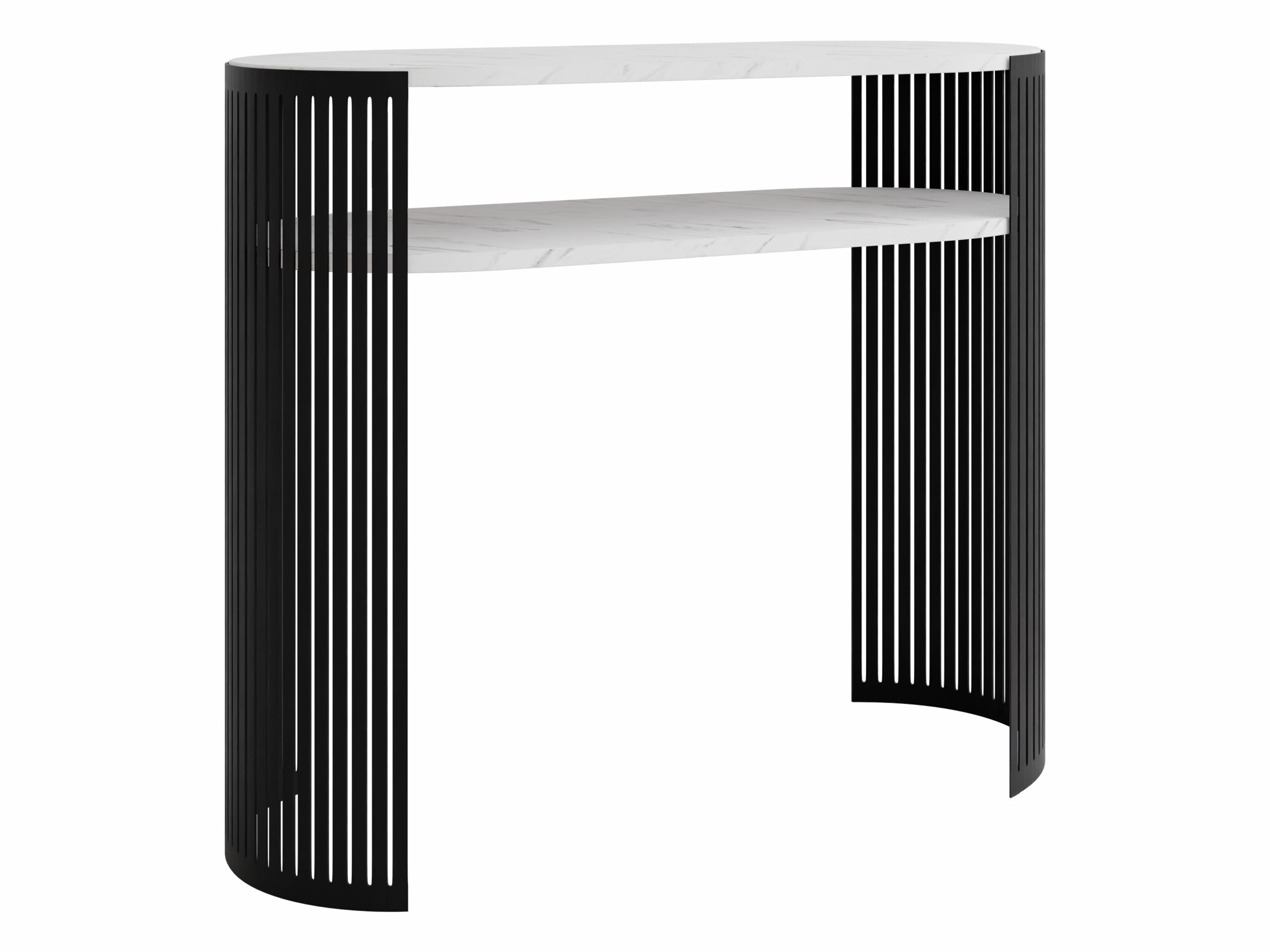 Consola Civer (Negro + Mármol blanco)