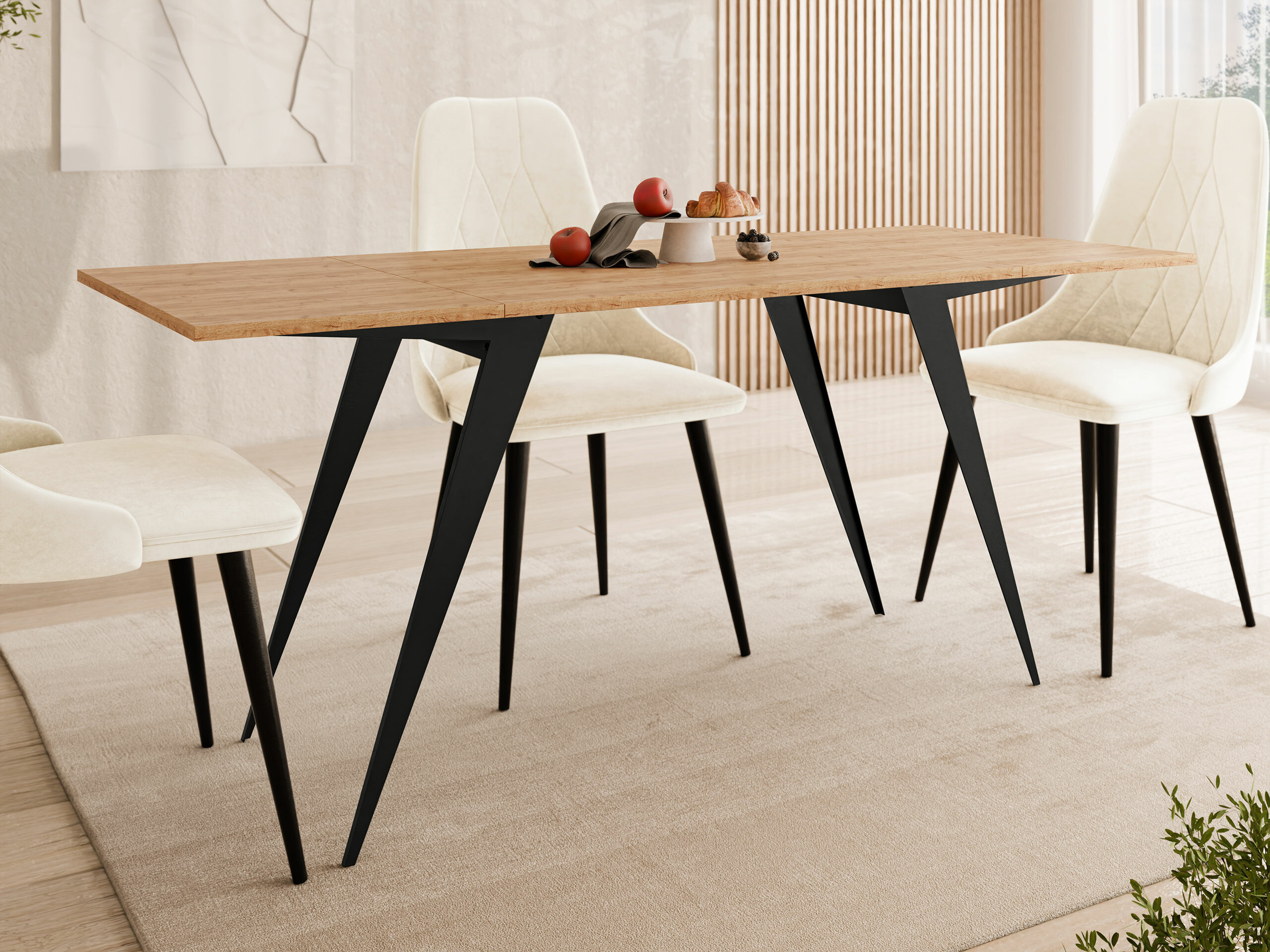 Mesa de centro convertible Oswego 150 (Roble dorado artesanal + Negro)