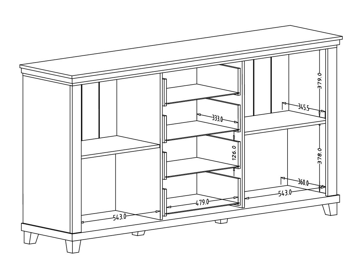 Cómoda Tolnue 103 (Beige claro + Roble)
