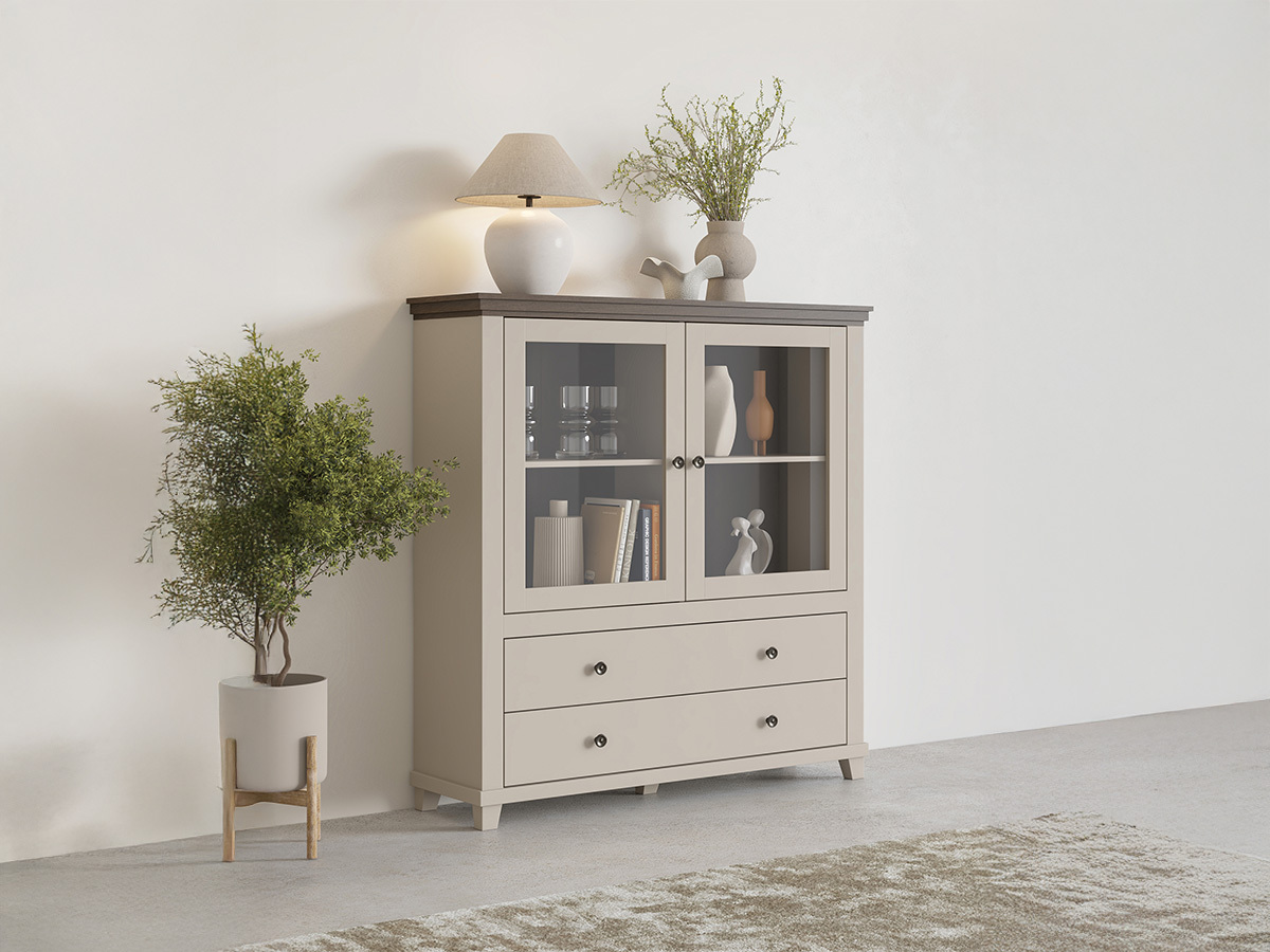 Cómoda Tolnue 105 (Beige claro + Roble)