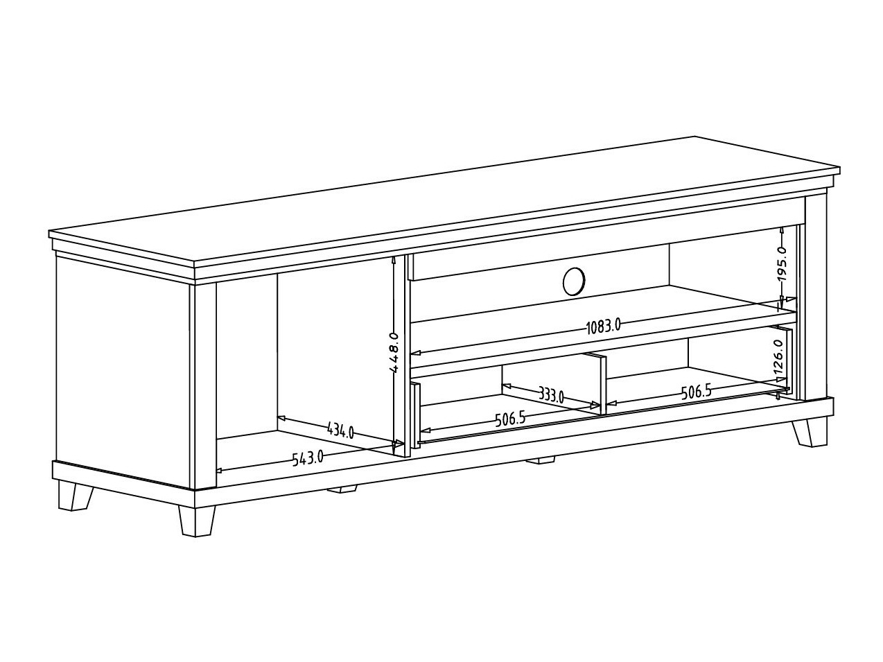 Mueble TV Tolnue 104 (Beige claro + Roble)