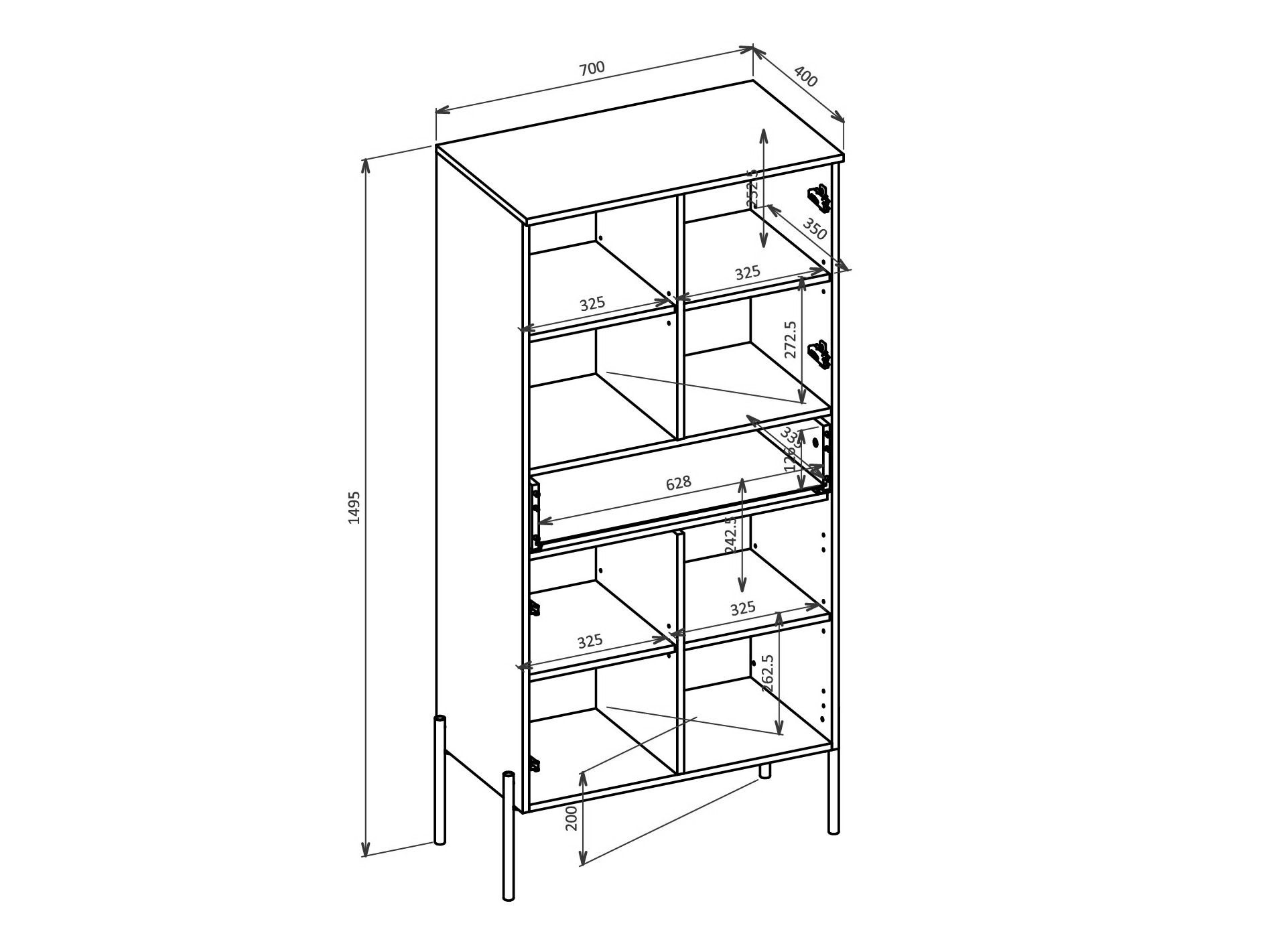 Estantería Levtenu 120 (Roble + Cachemira)
