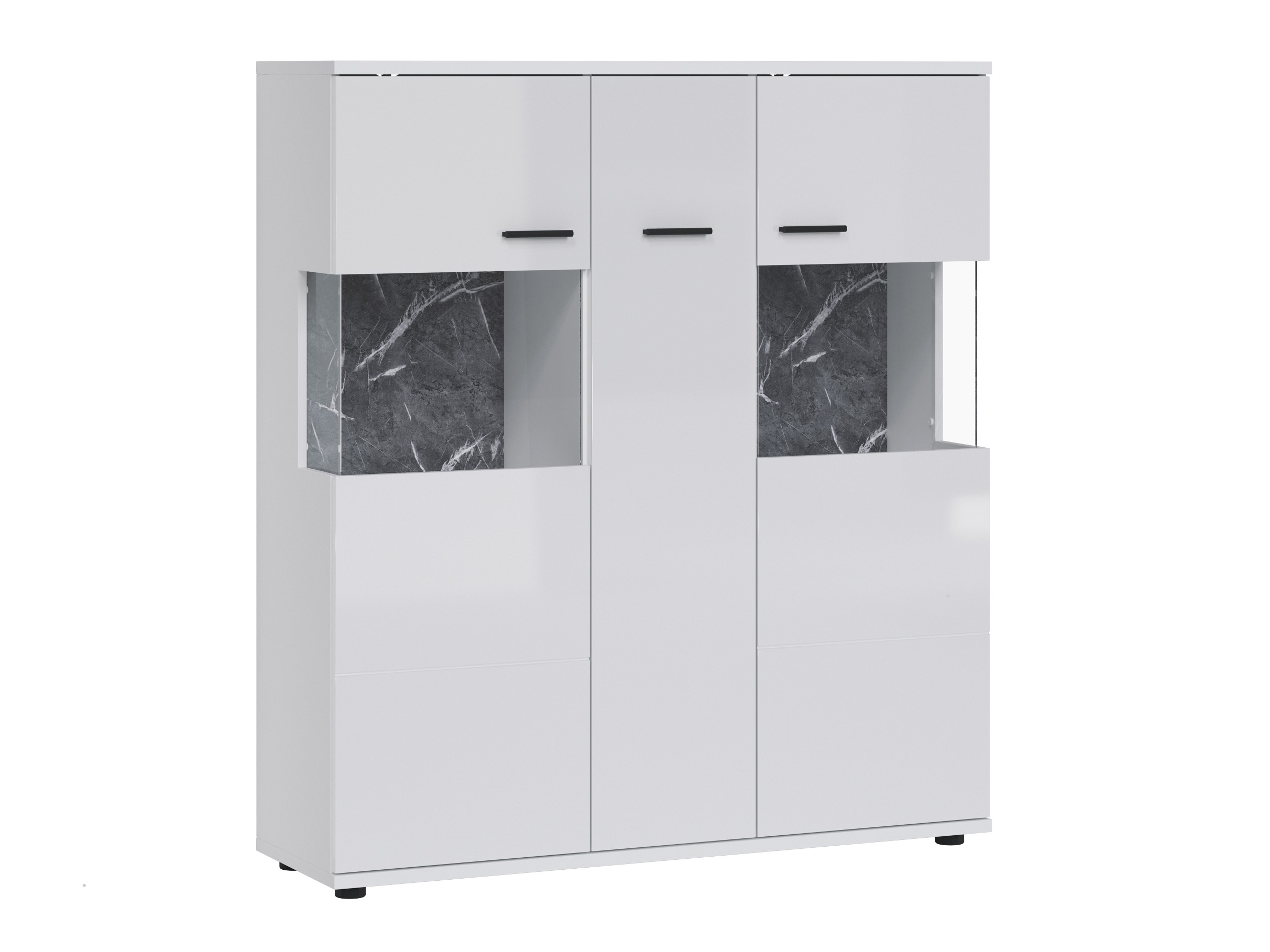 Estantería Ontario 169 (Blanco brillante + Blanco)