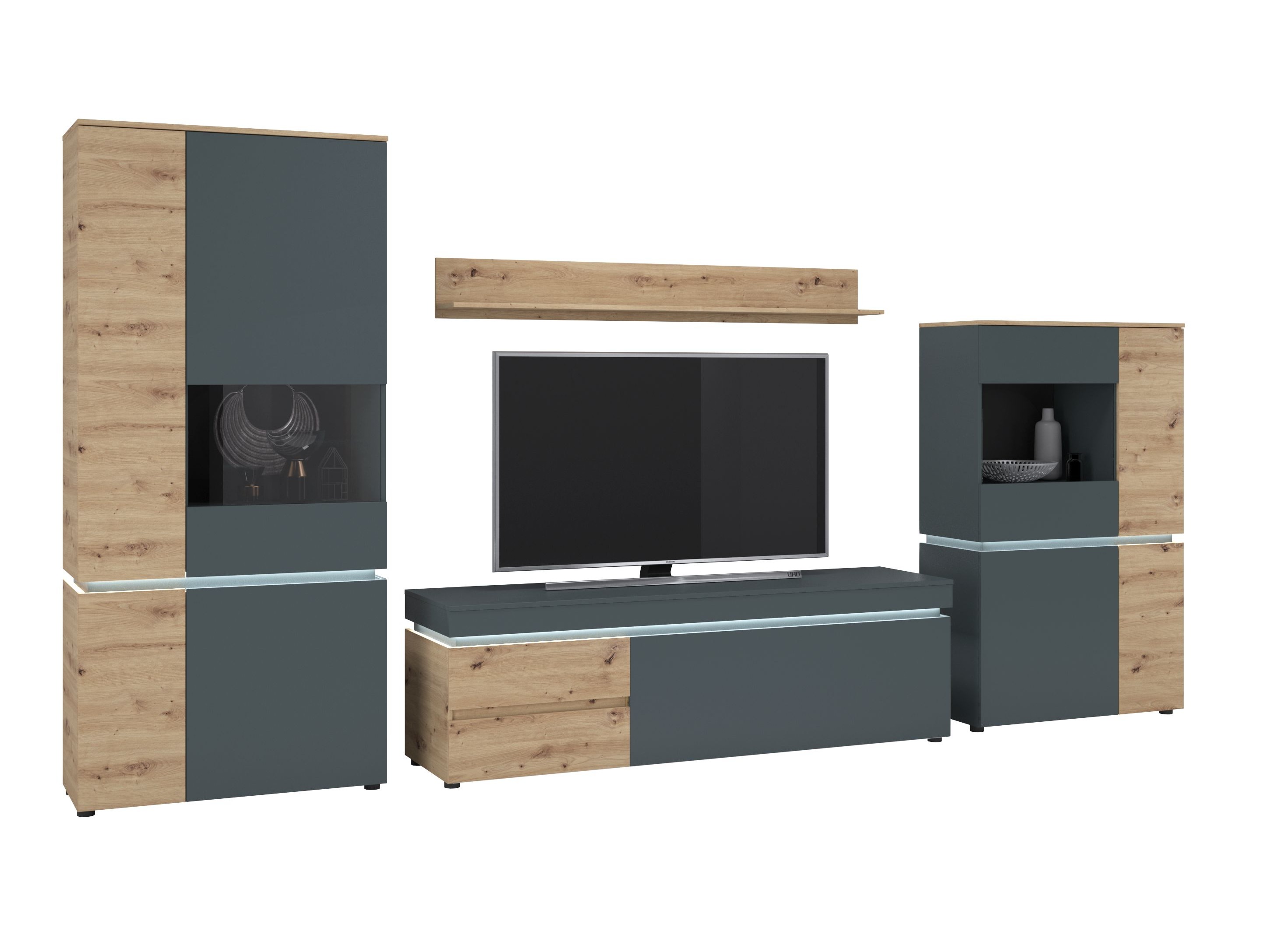 Conjunto de salón Ontario 176 (Roble Artisan + Gris)