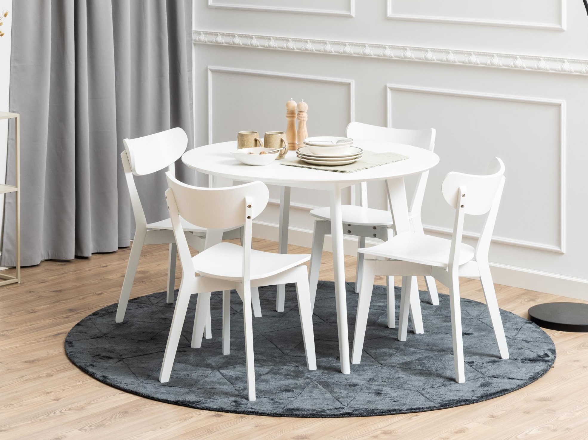 Conjunto de mesas y sillas para comedor Norsica 992 (Blanco)