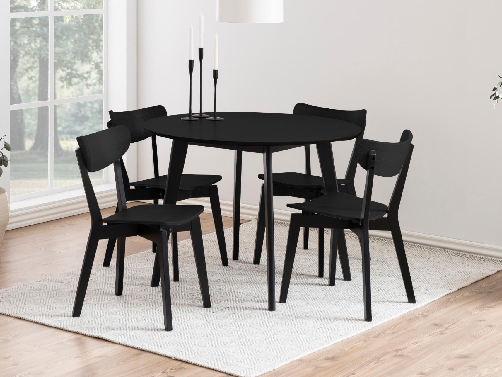 Conjunto de mesas y sillas para comedor Norsica 992 (Negro)