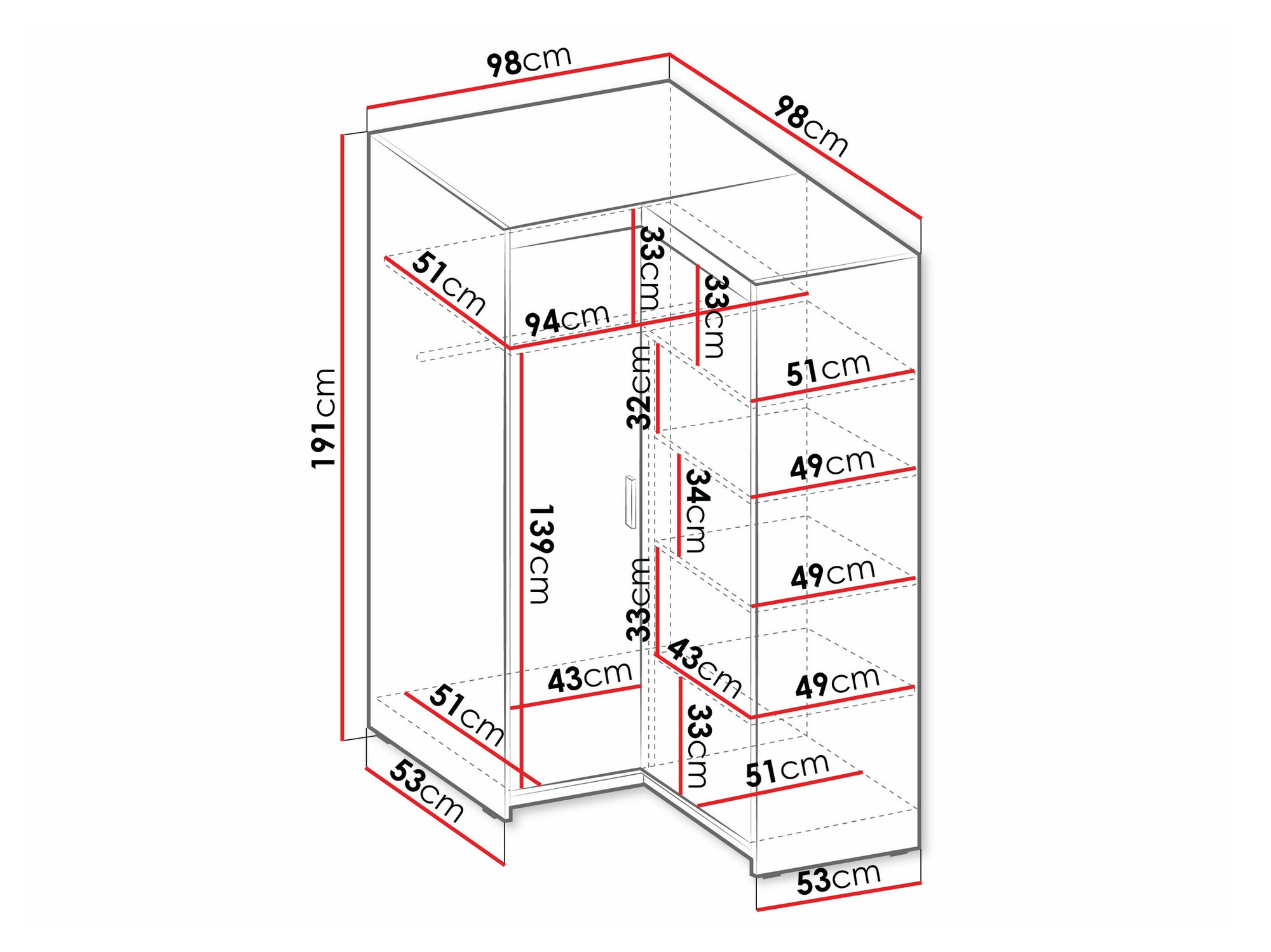 Armario de rincón SP6121