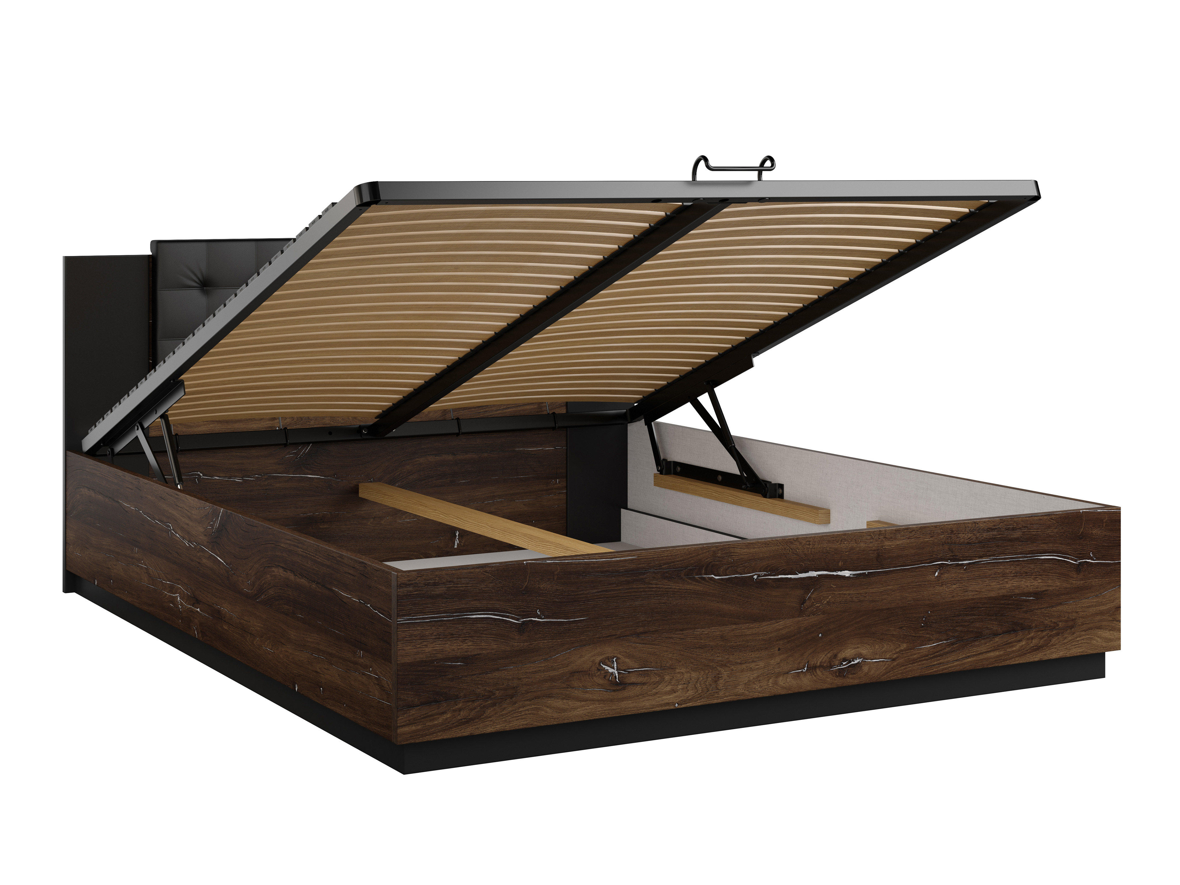 Cama Felelie 104 (Roble Flagstaf oscuro + Plata)