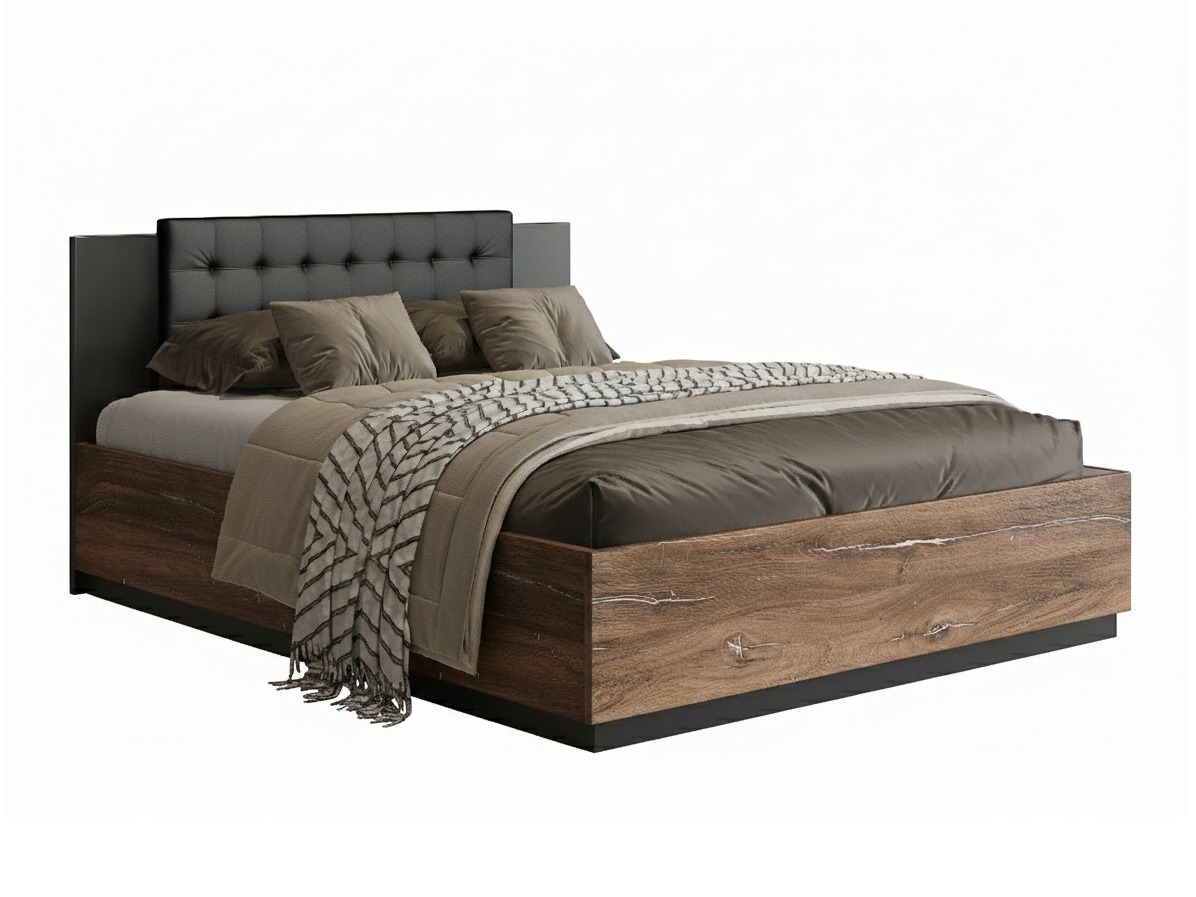 Cama Felelie 104 (Roble Flagstaf oscuro + Cobre)