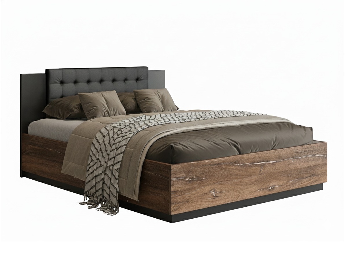 Cama Felelie 104 (Roble Flagstaf oscuro + Cobre)