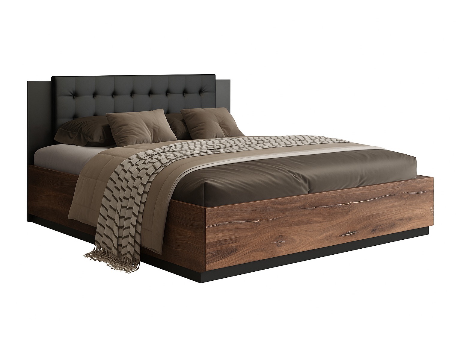 Cama Felelie 104 (Roble Flagstaf oscuro + Cobre)