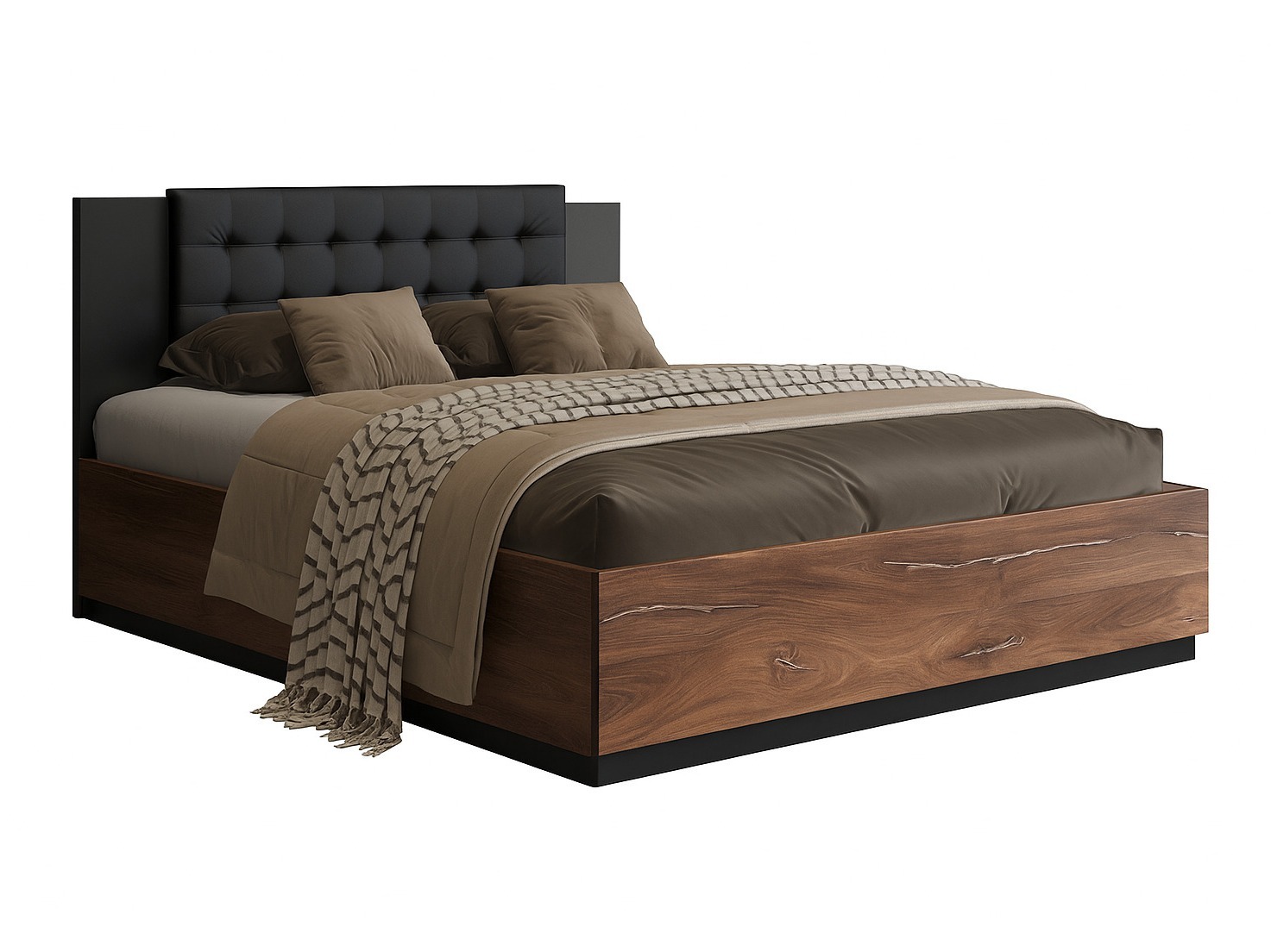Cama Felelie 104 (Roble Flagstaf oscuro + Cobre)