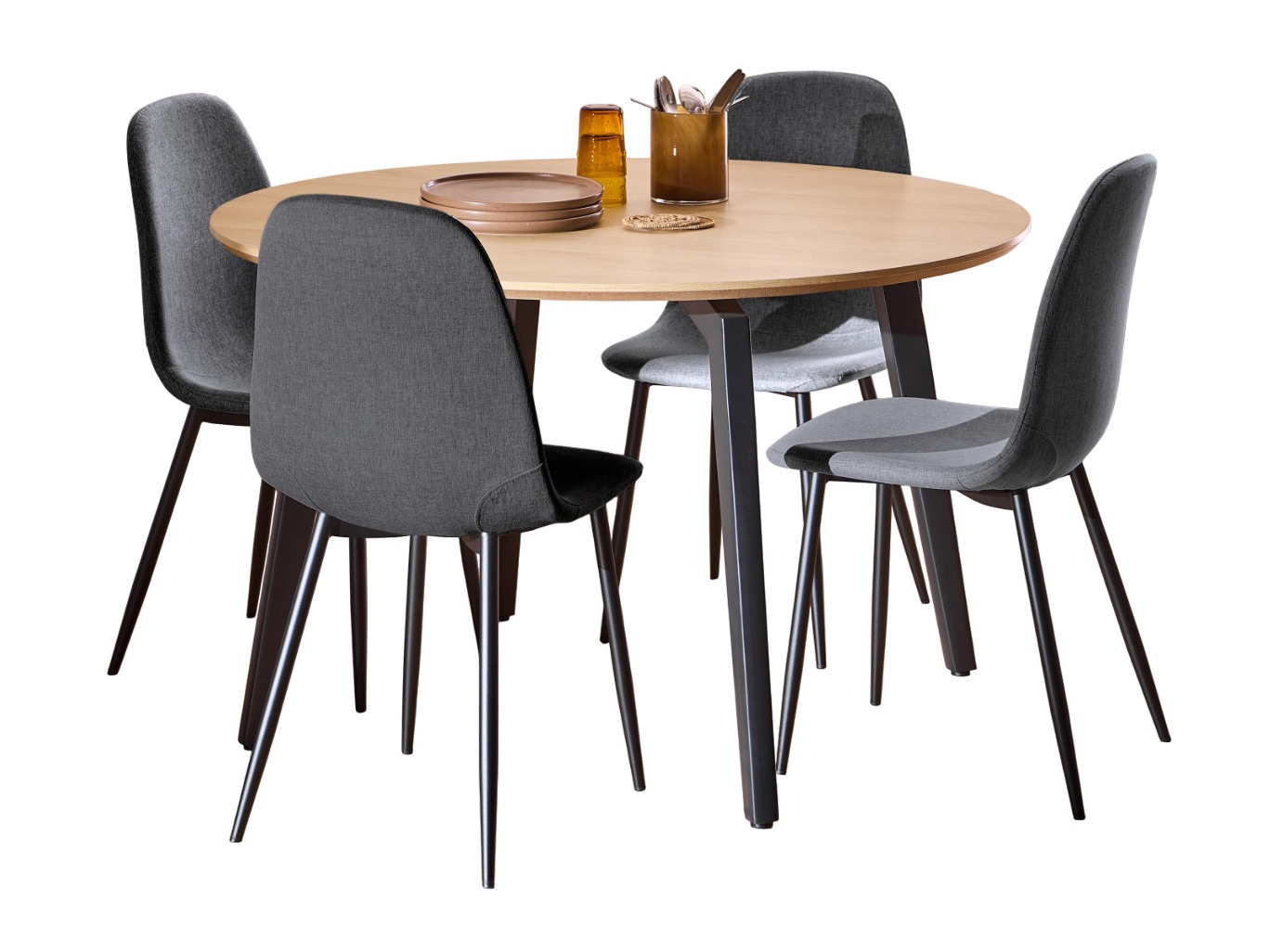 Conjunto de mesas y sillas para comedor Norsica 1008 (Gris)