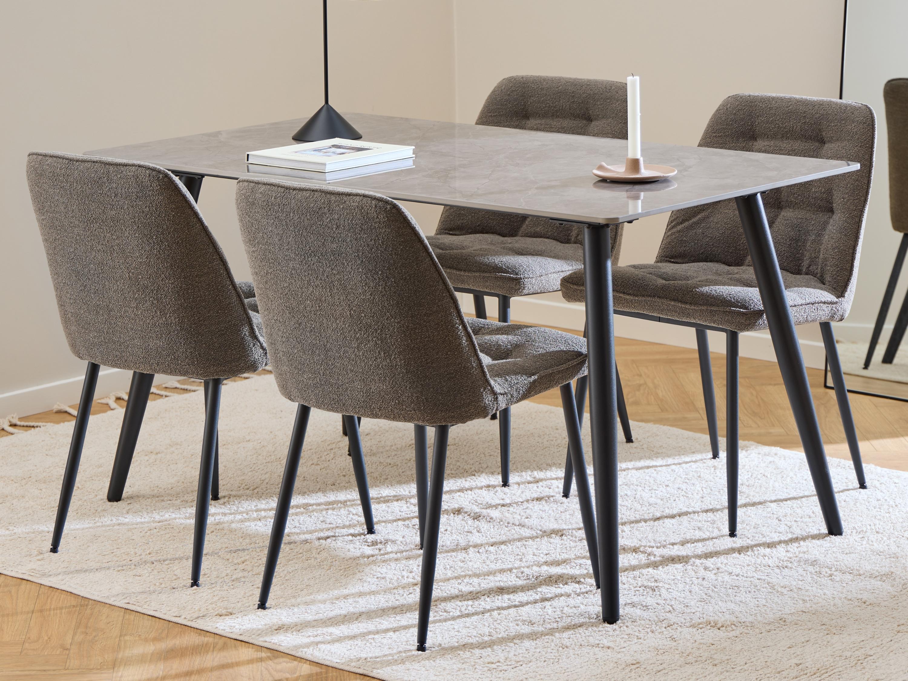 Conjunto de mesas y sillas para comedor Norsica 1012 (Mármol gris)
