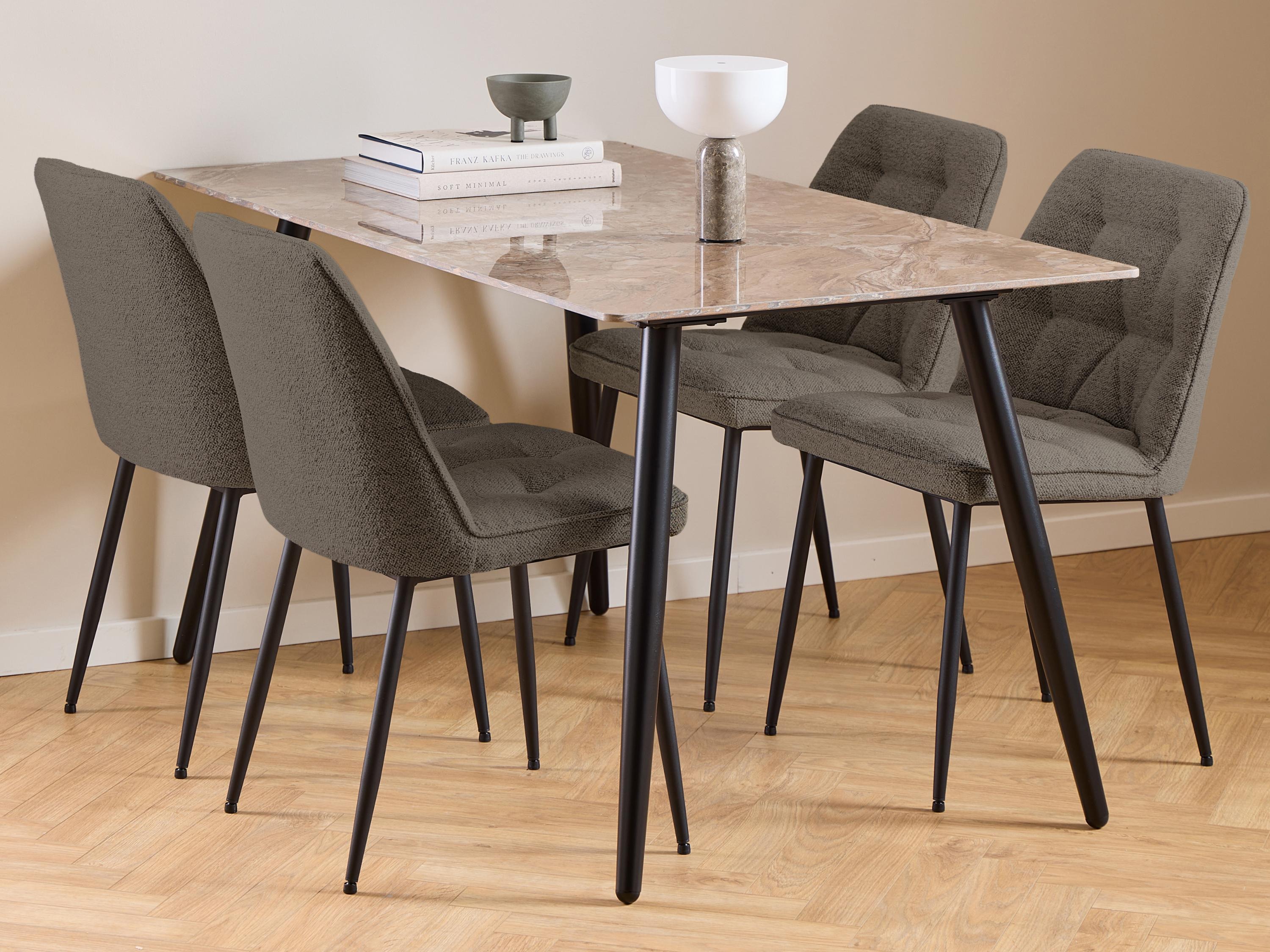 Conjunto de mesas y sillas para comedor Norsica 1012 (Taupe + Negro)