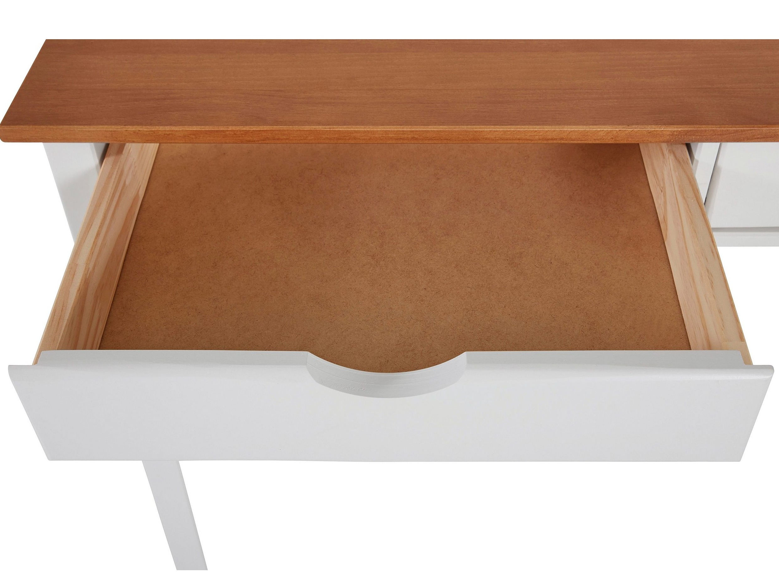 Mesa de oficina Denton 133 (Blanco + Luminoso madera)