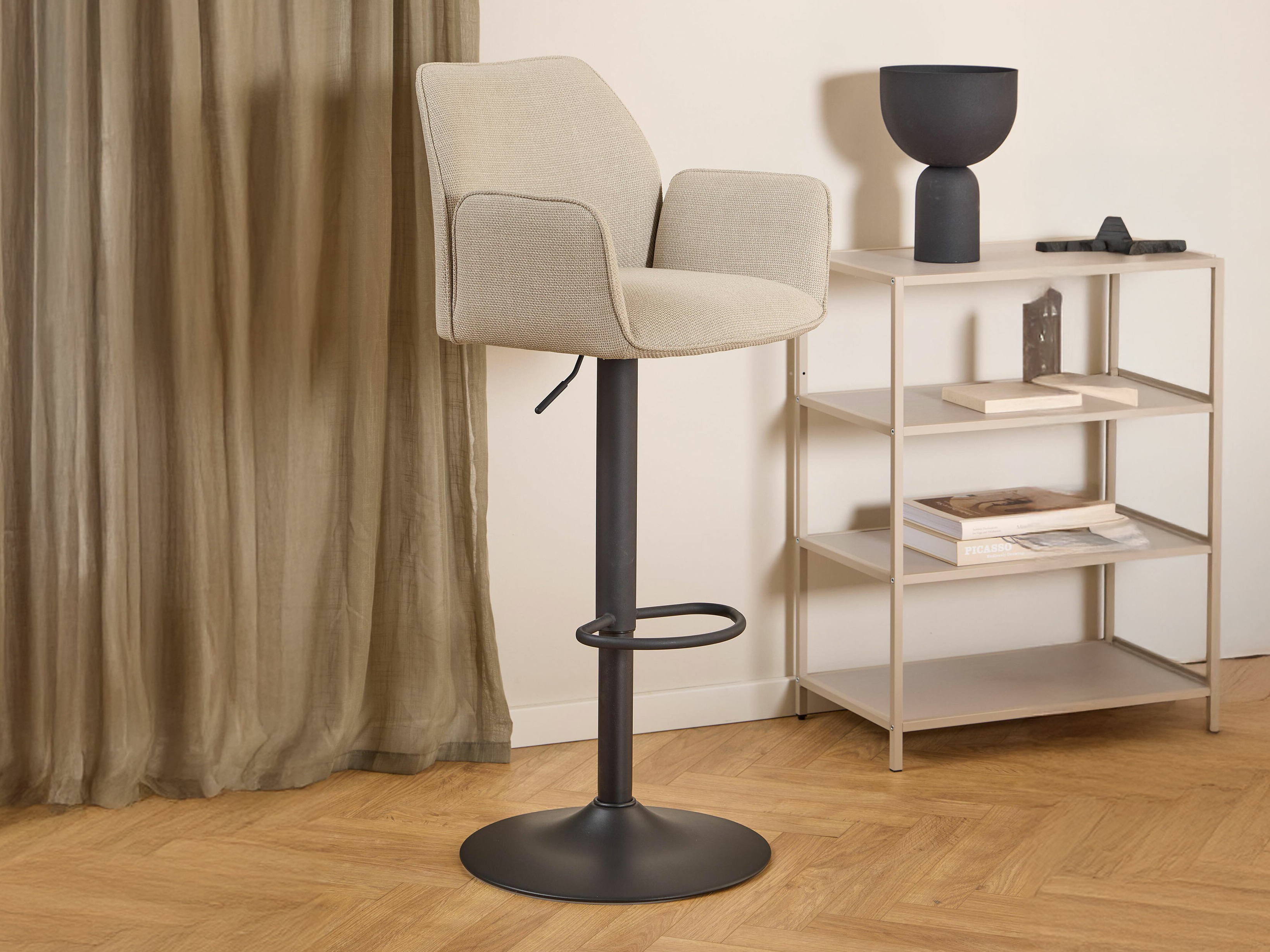 Silla de barra Norsica 1094 (Beige + Negro)