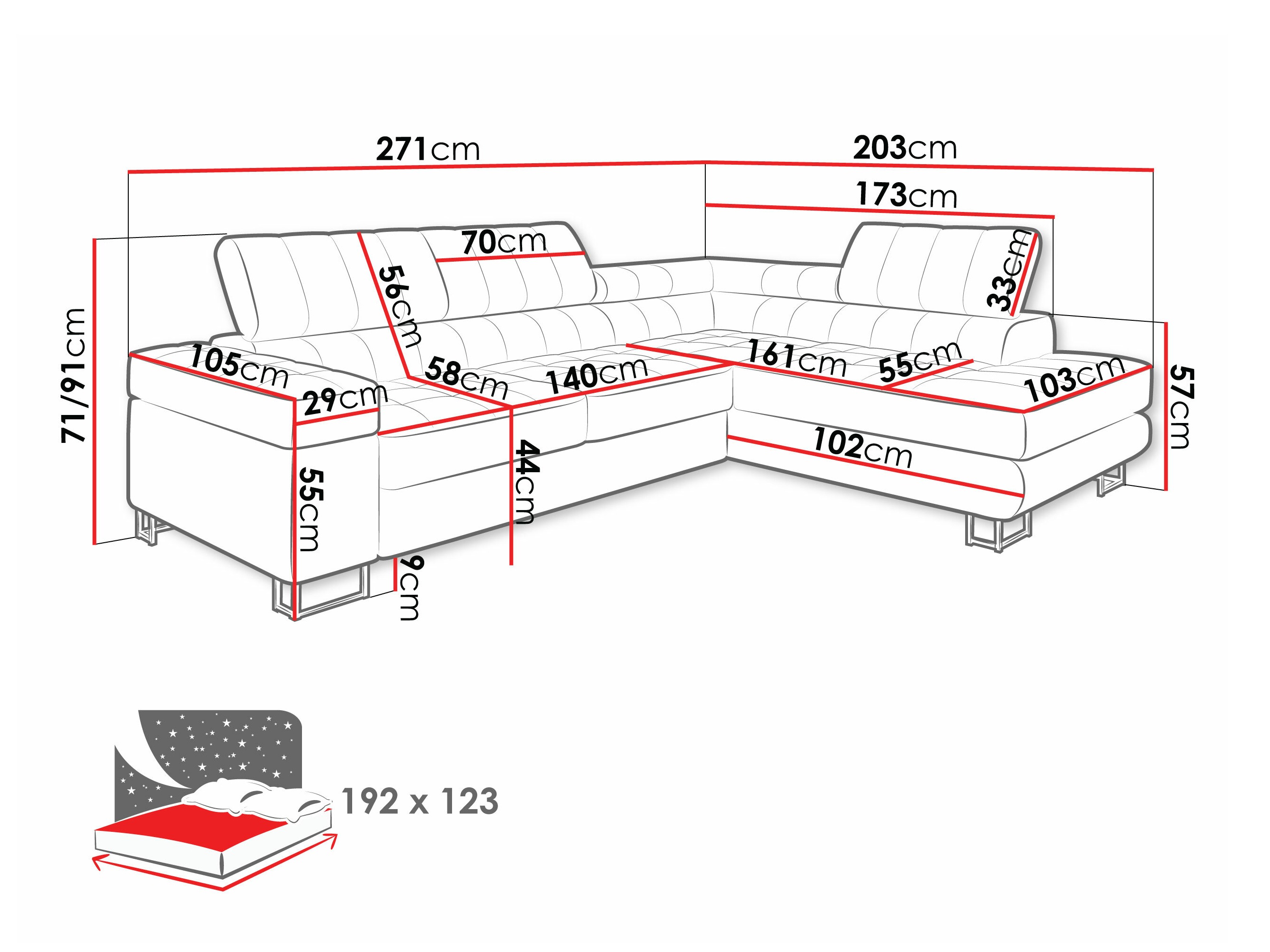 Sofá rinconero Comfivo Anima I (Sorriso 04)