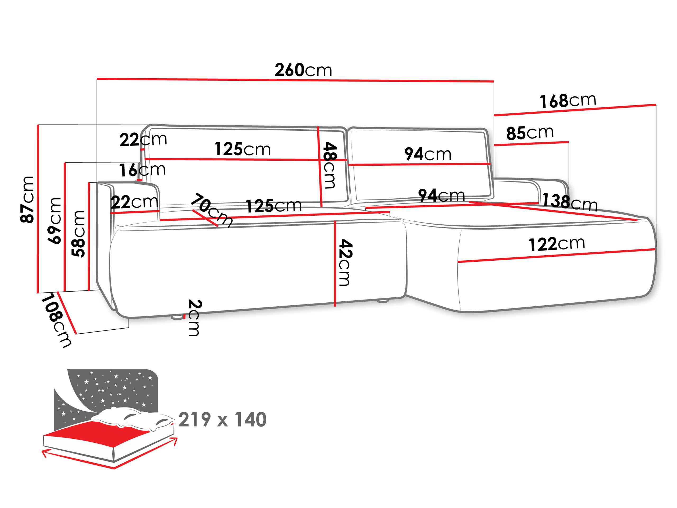 Sofá rinconero Bountiful 102 (Velo 633)