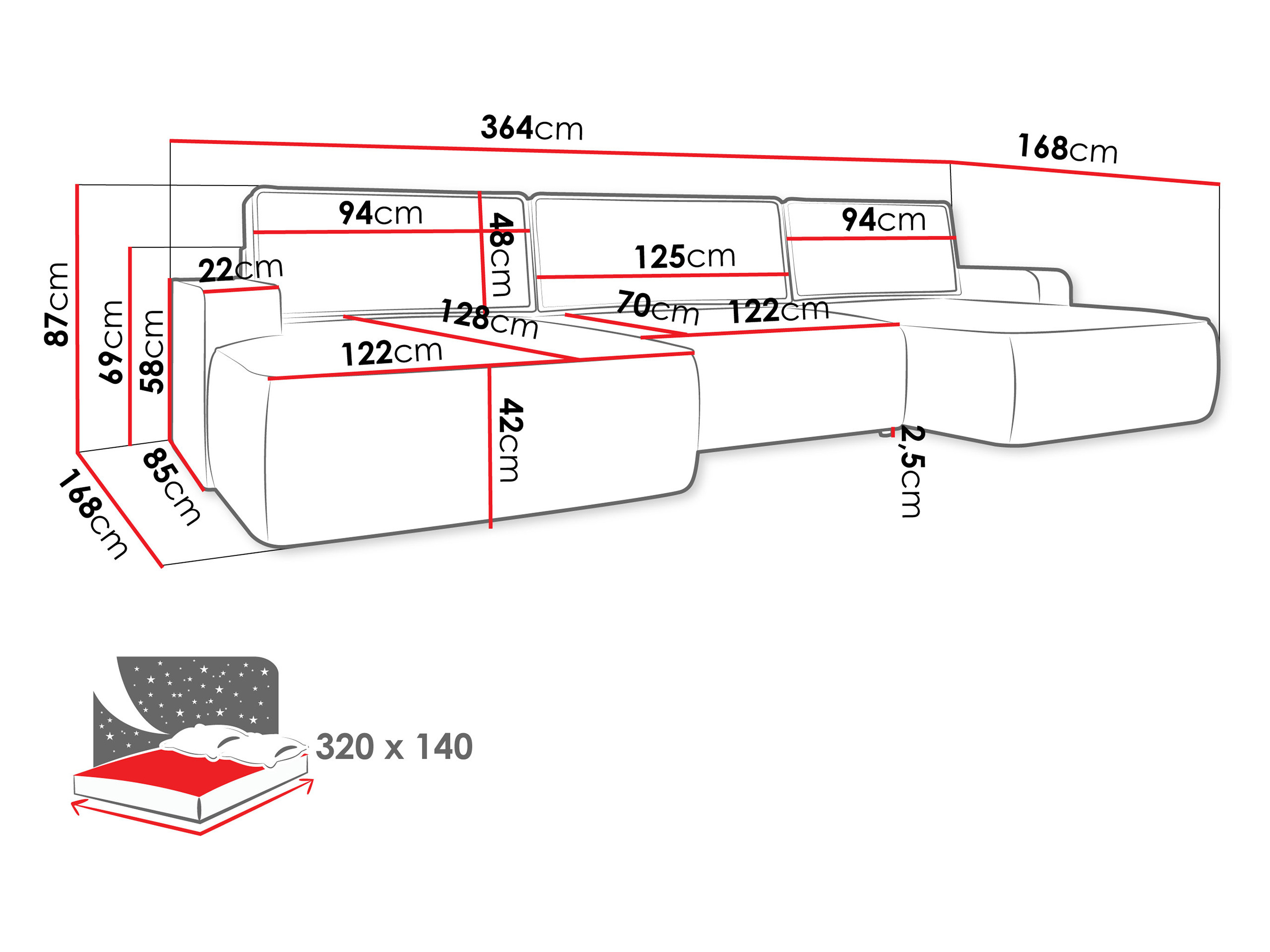 Sofá rinconero Bountiful 106 (Velo 623)