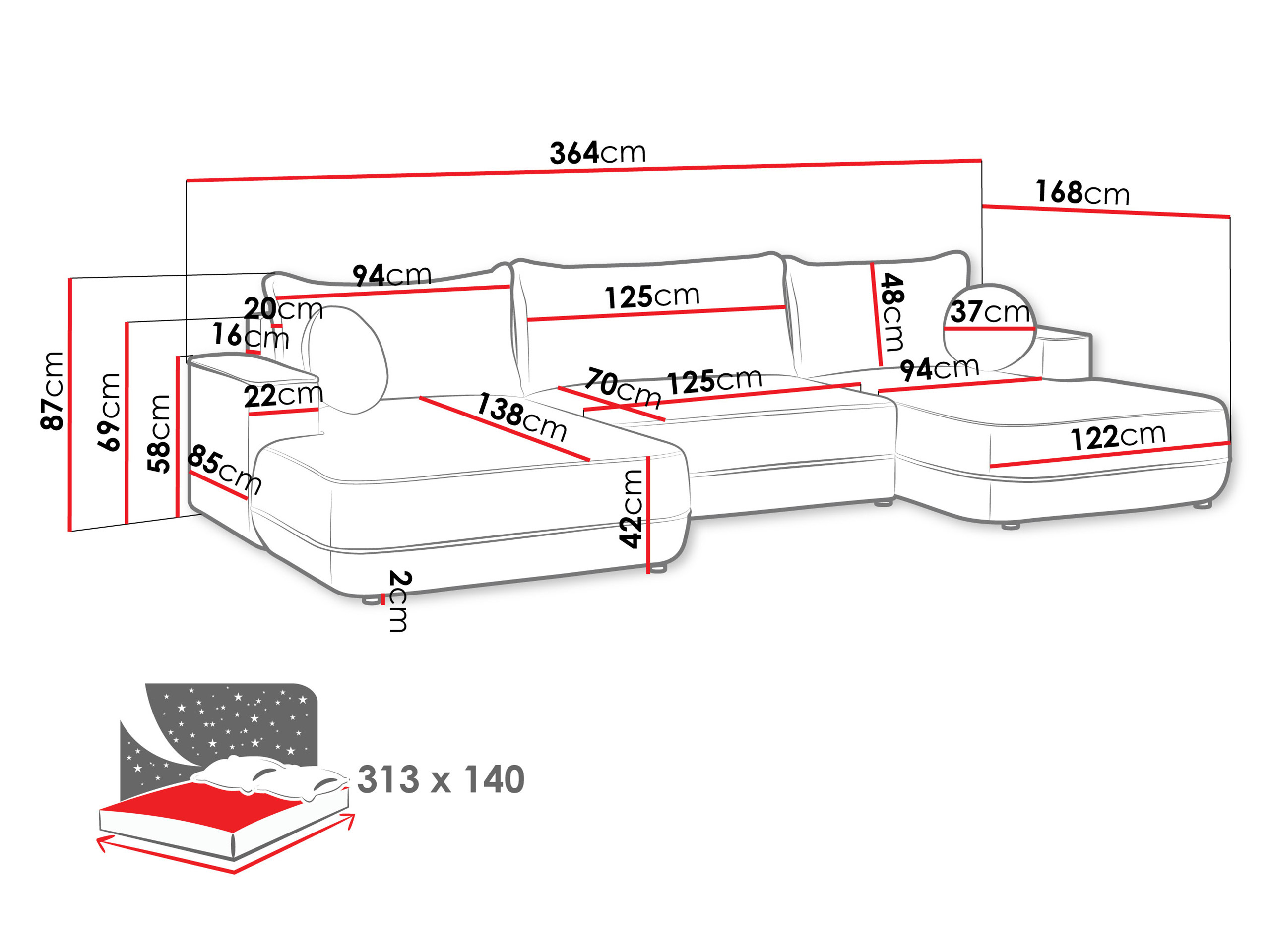Sofá rinconero Magal (Velo 623)
