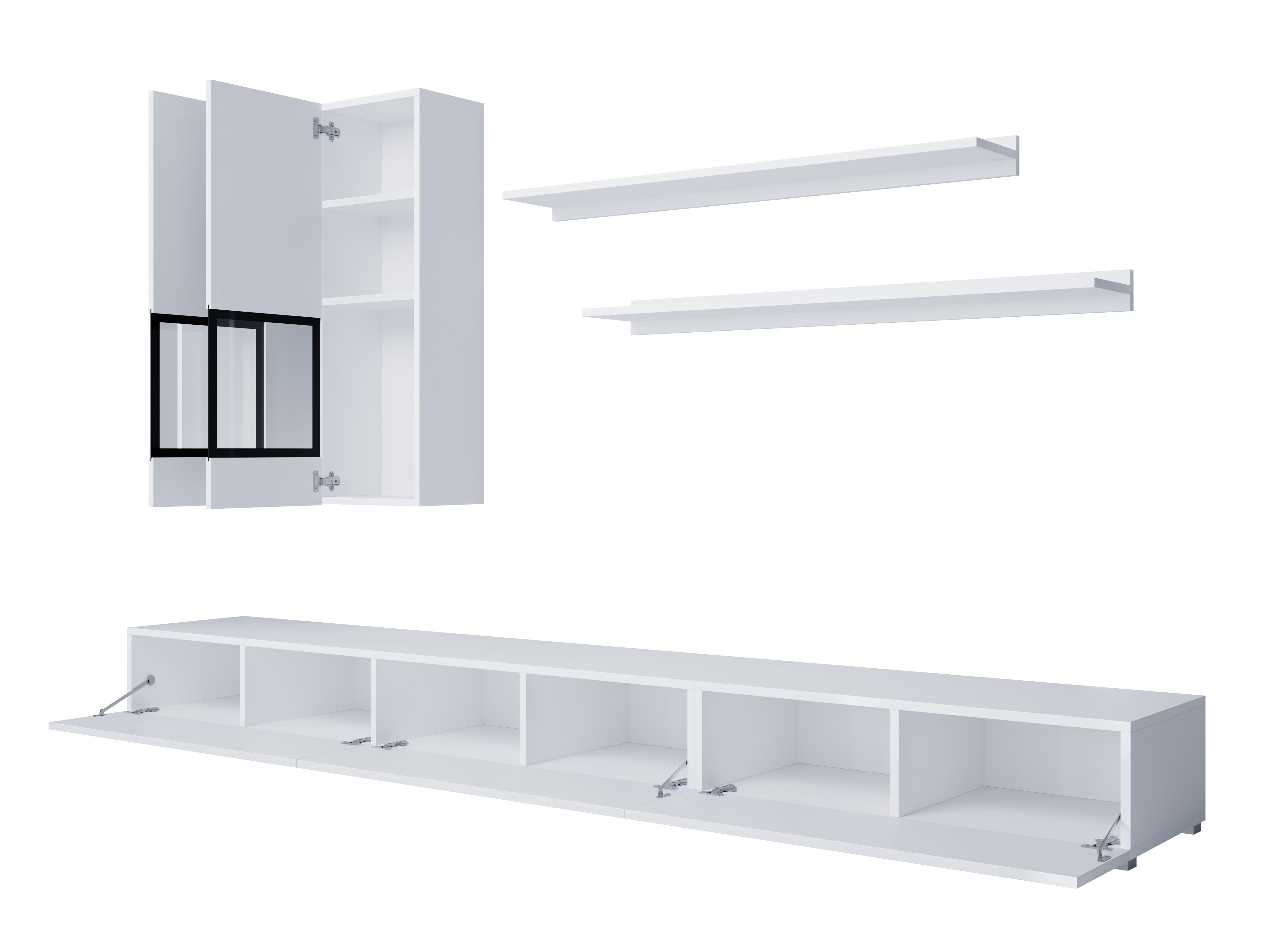 Conjunto de salón Serodeu 104 (Blanco + Blanco brillante)
