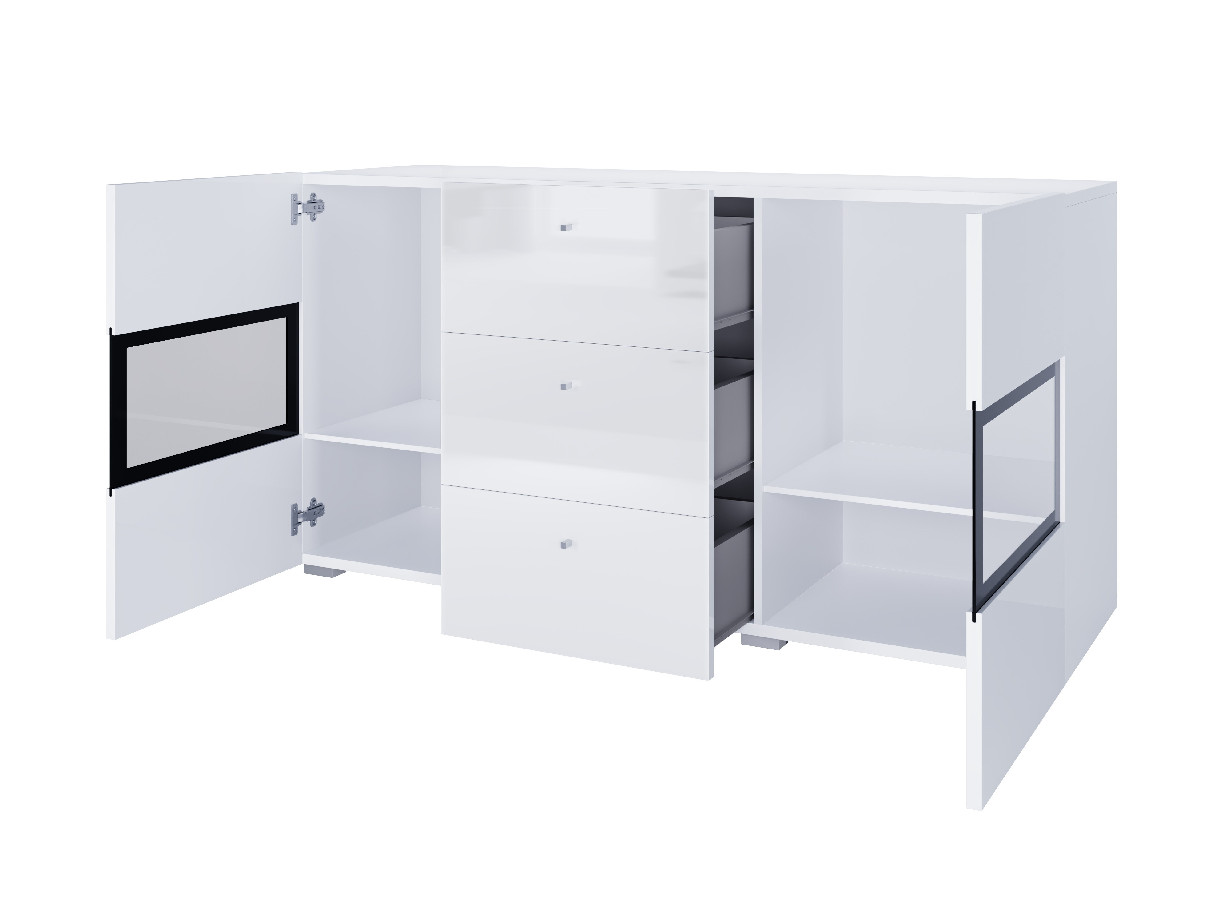 Conjunto de salón Serodeu 104 (Blanco + Blanco brillante)