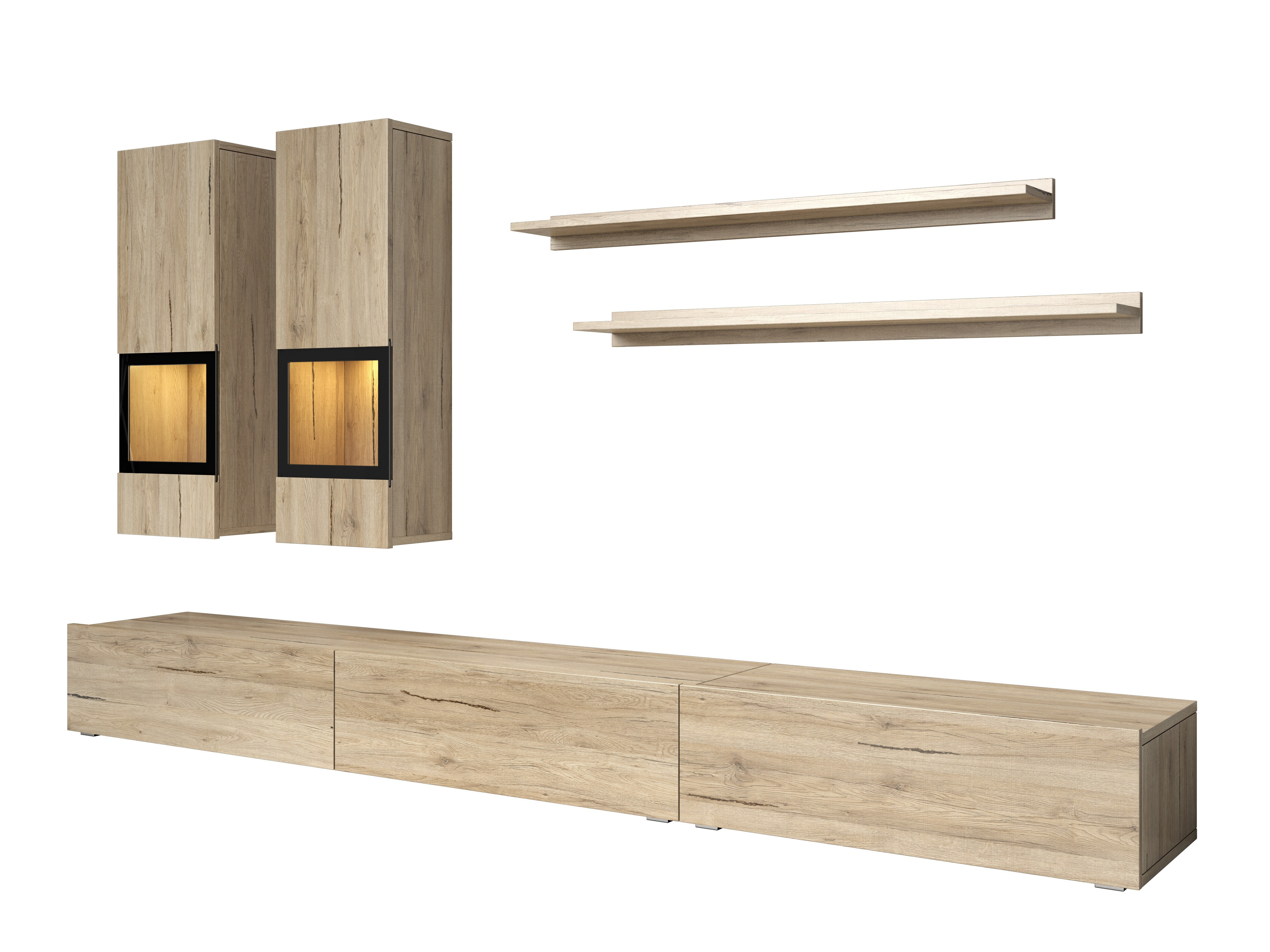 Conjunto de salón Serodeu 104 (Roble sanremo)