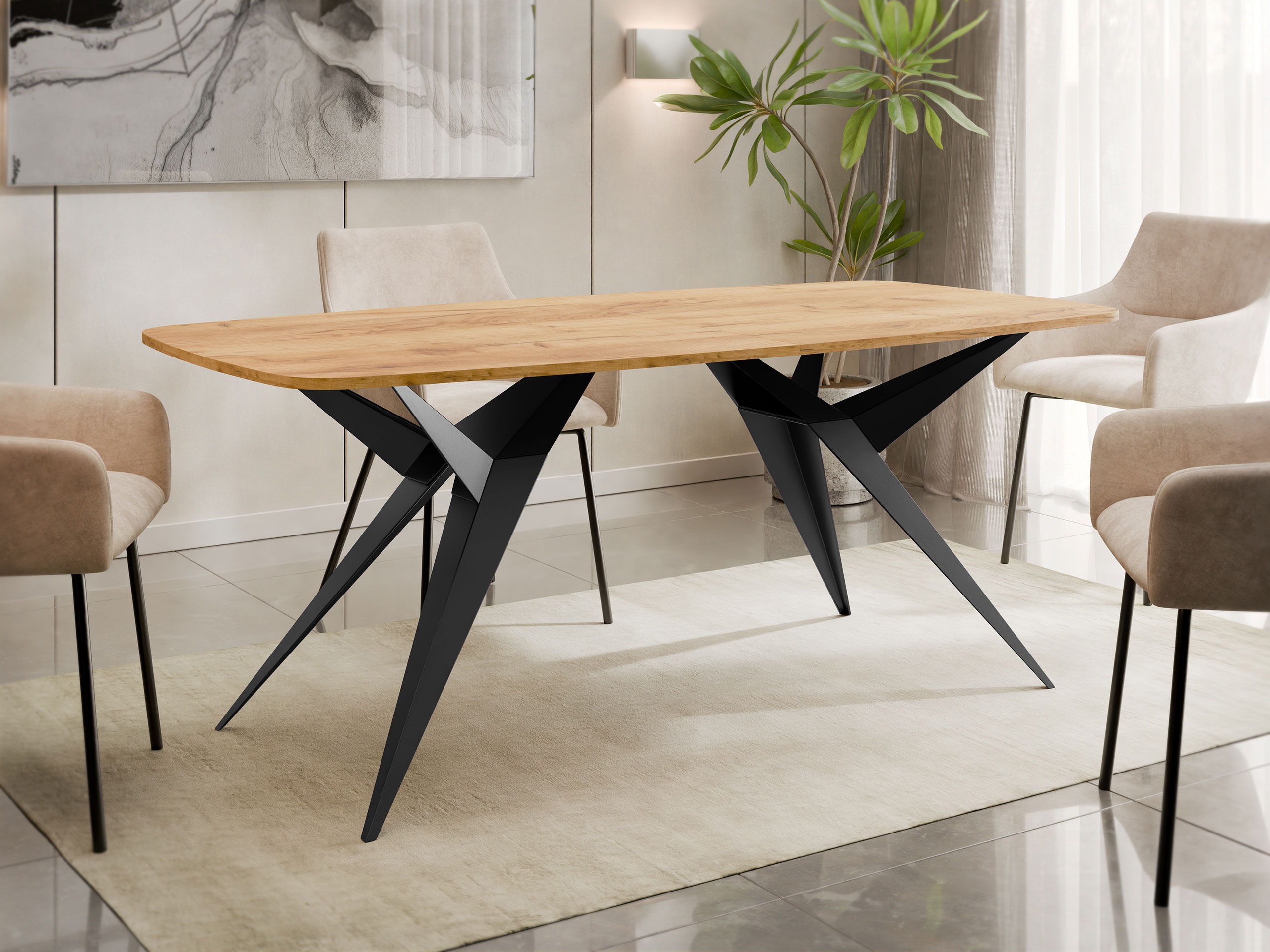 Mesa Oswego 152 (Roble dorado artesanal)