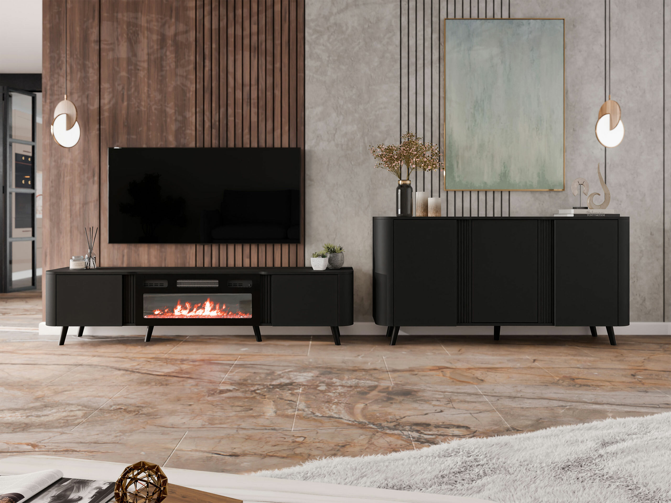 Conjunto de salón Modus (Negro)