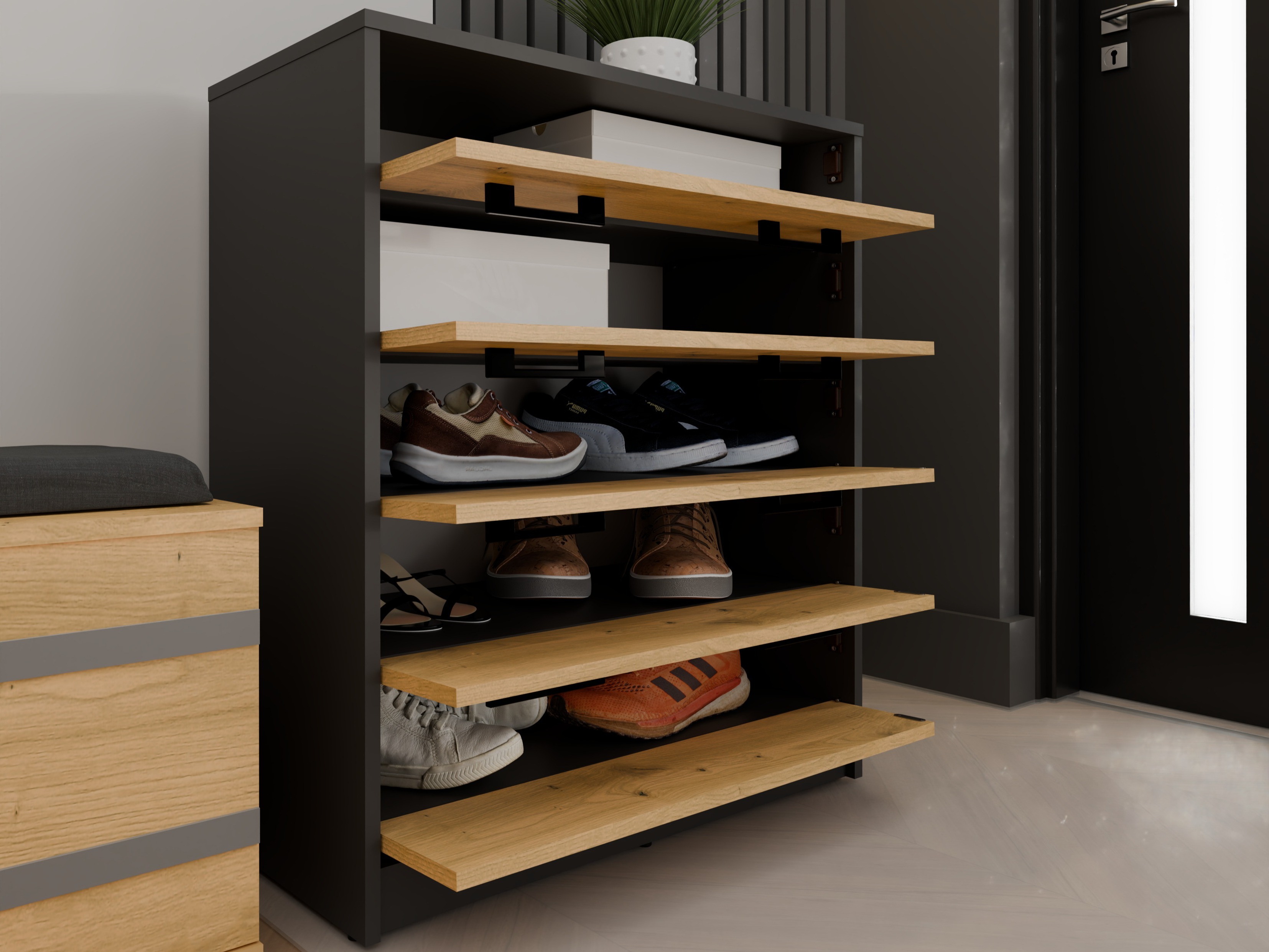 Zapatero Mandeville 372 (Roble Artisan + Antracita)