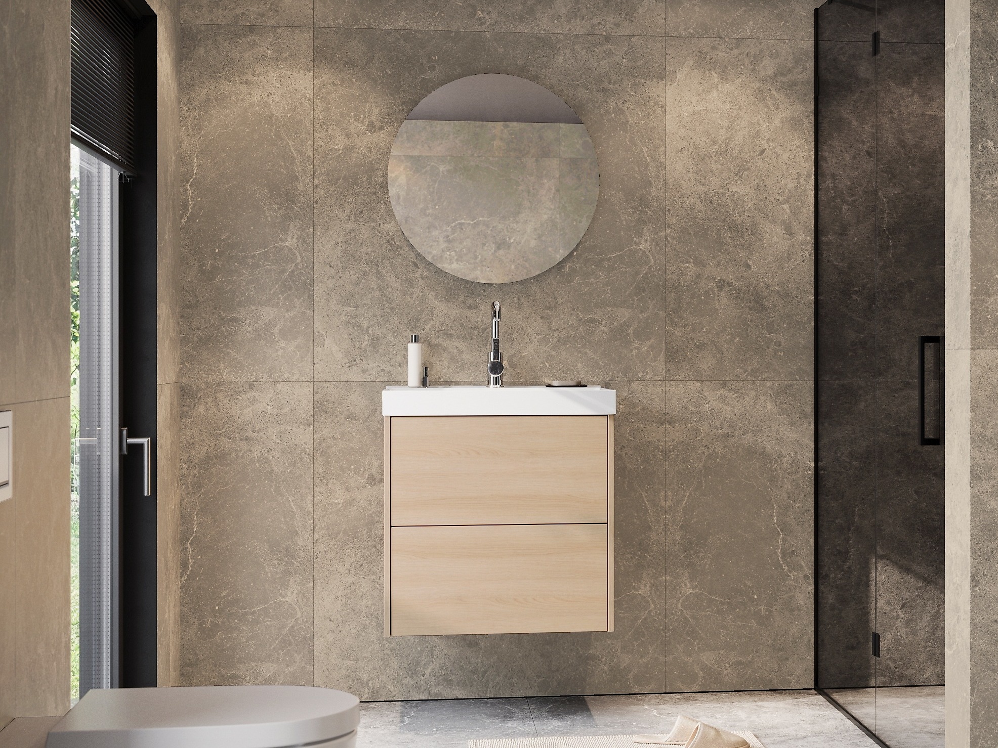 Armario de baño colgante para lavabo Sacramento 524 (Roble)