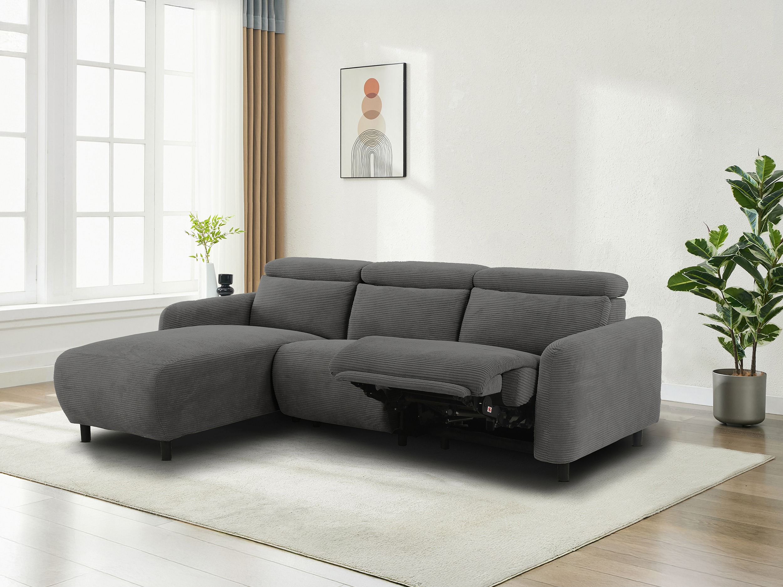 Sillón reclinable de ángulo suave Denton 1509 (Antracita)