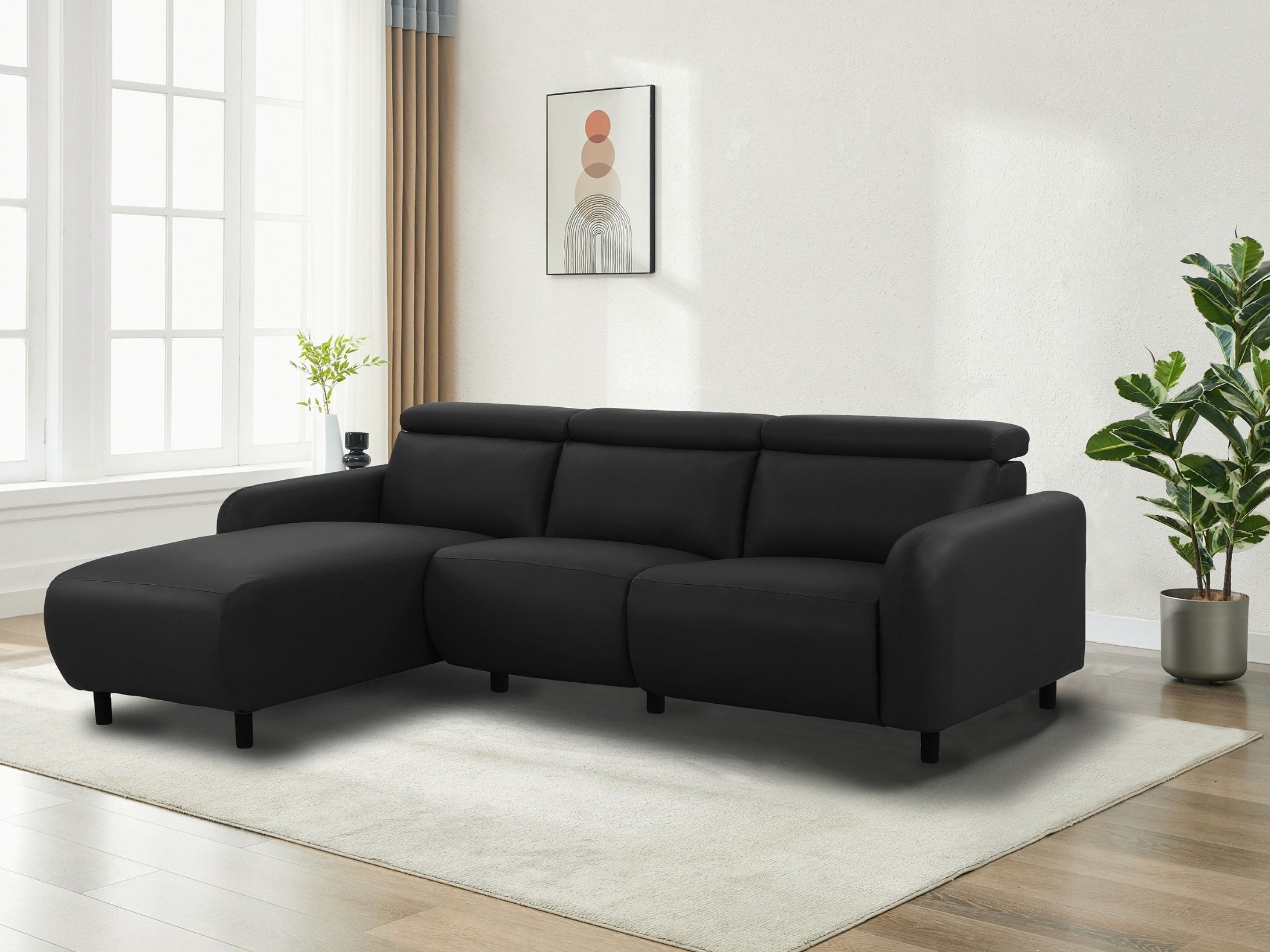 Sillón reclinable de ángulo suave Denton 1509 (Negro)