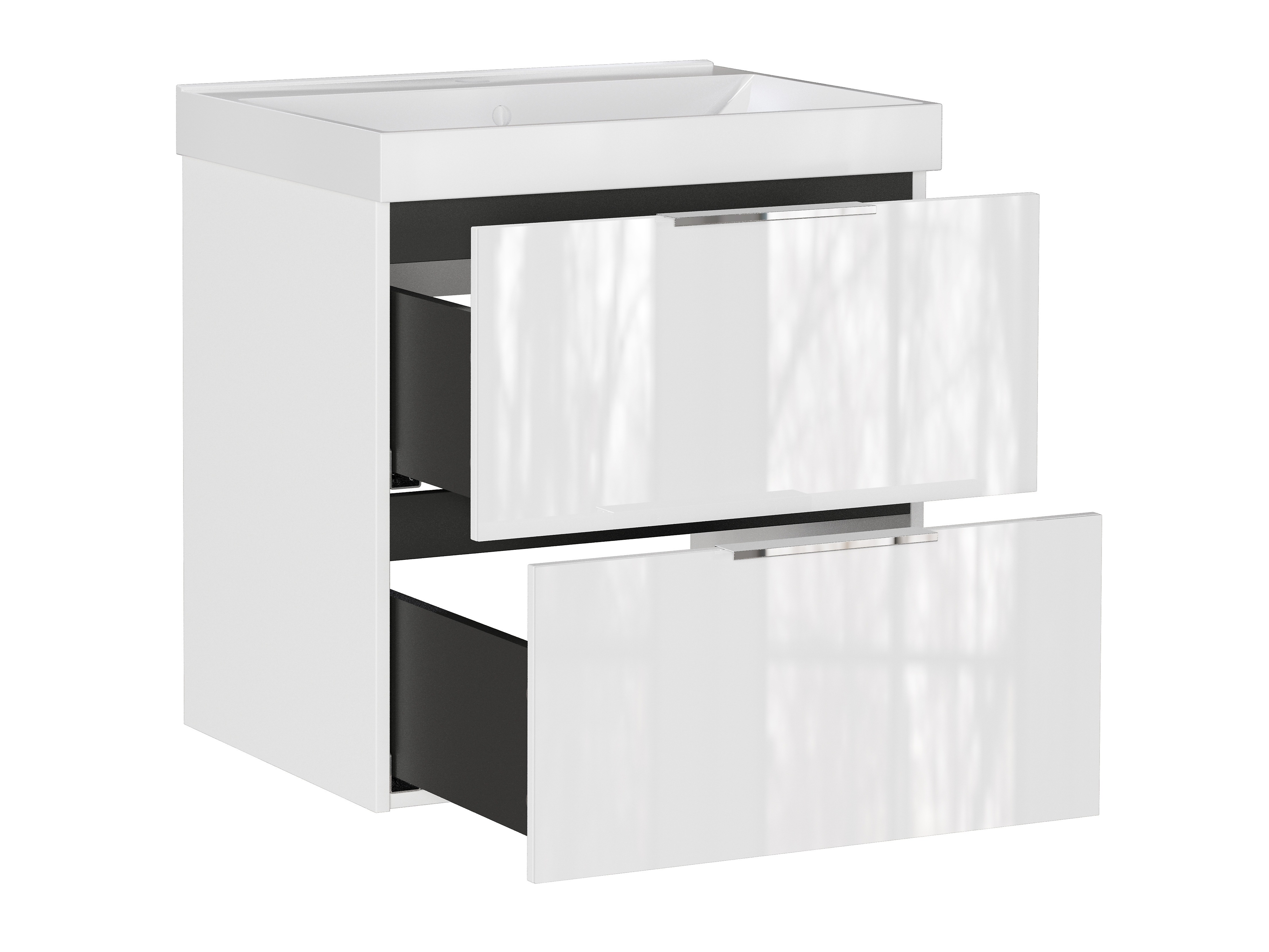 Armario de baño colgante para lavabo Sacramento 527 (Blanco brillante)