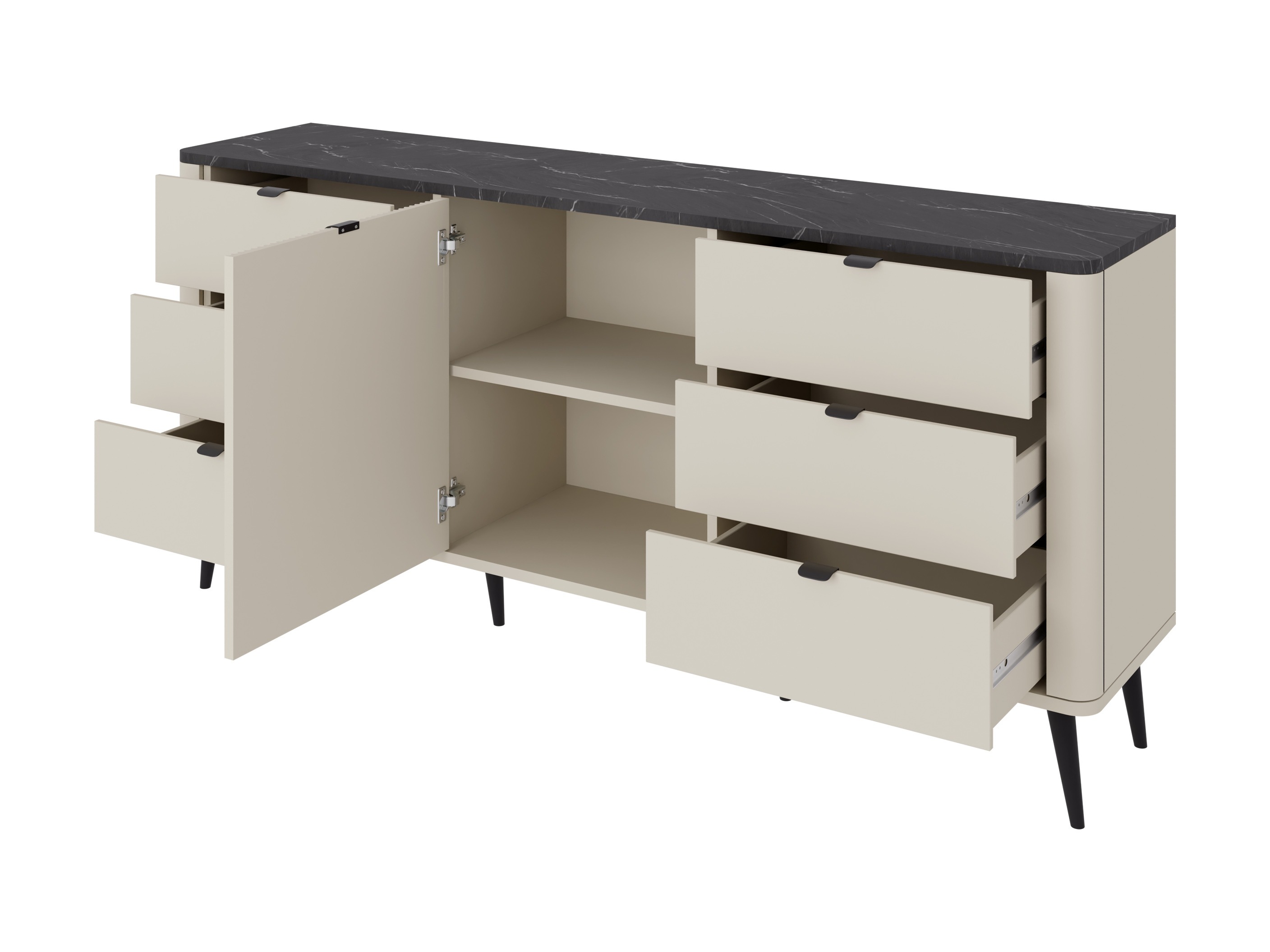 Conjunto de salón Lufela 122 (Cachemira + Mármol gris)