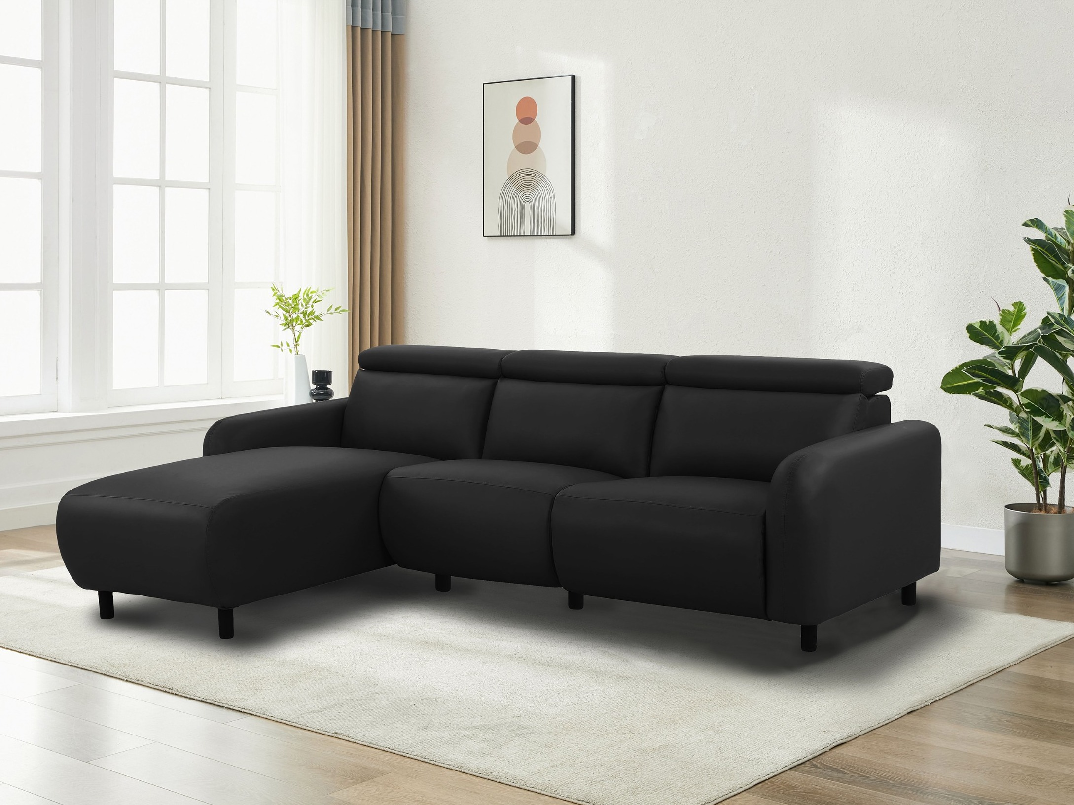 Sillón reclinable de ángulo suave Denton 1510 (Negro)