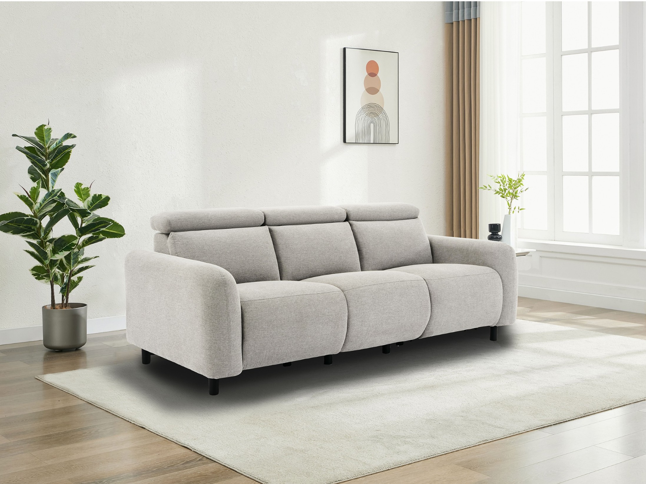 Sofá reclinable Denton 1512 (Gris claro)