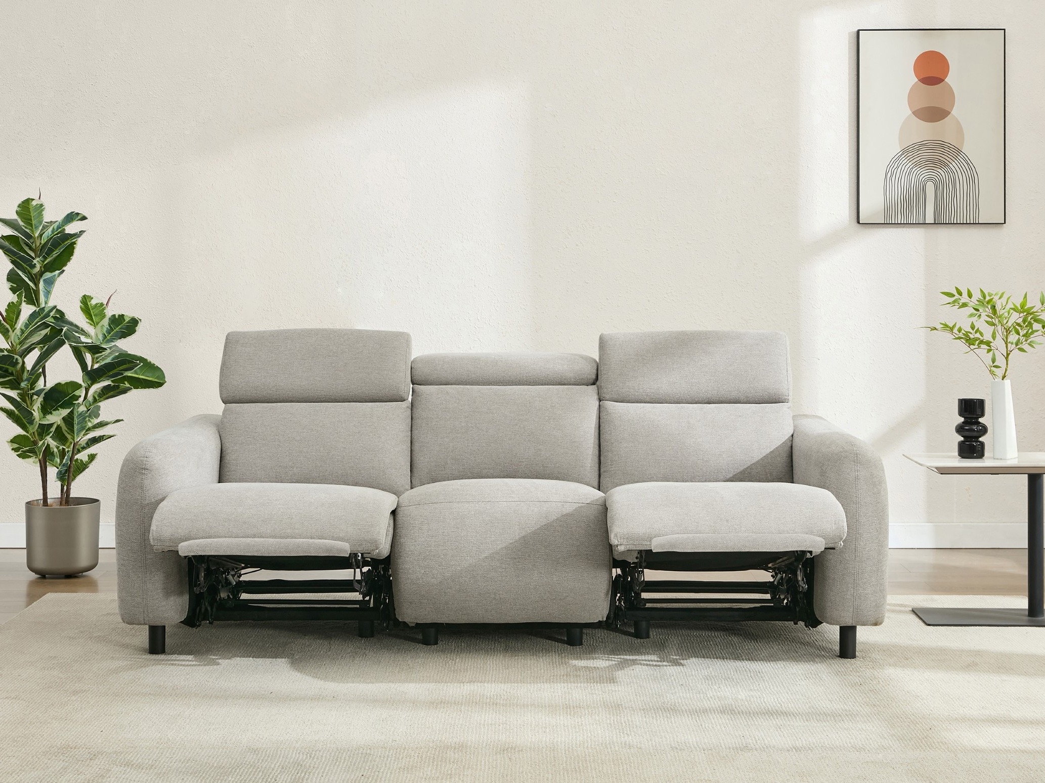 Sofá reclinable Denton 1512 (Gris claro)