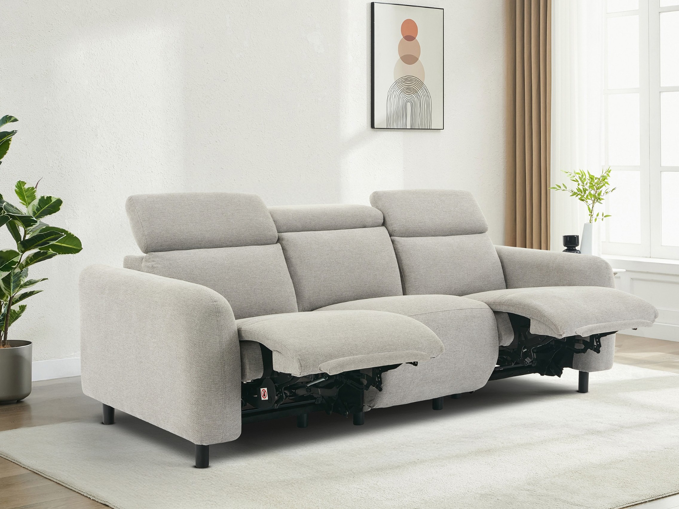 Sofá reclinable Denton 1512 (Gris claro)