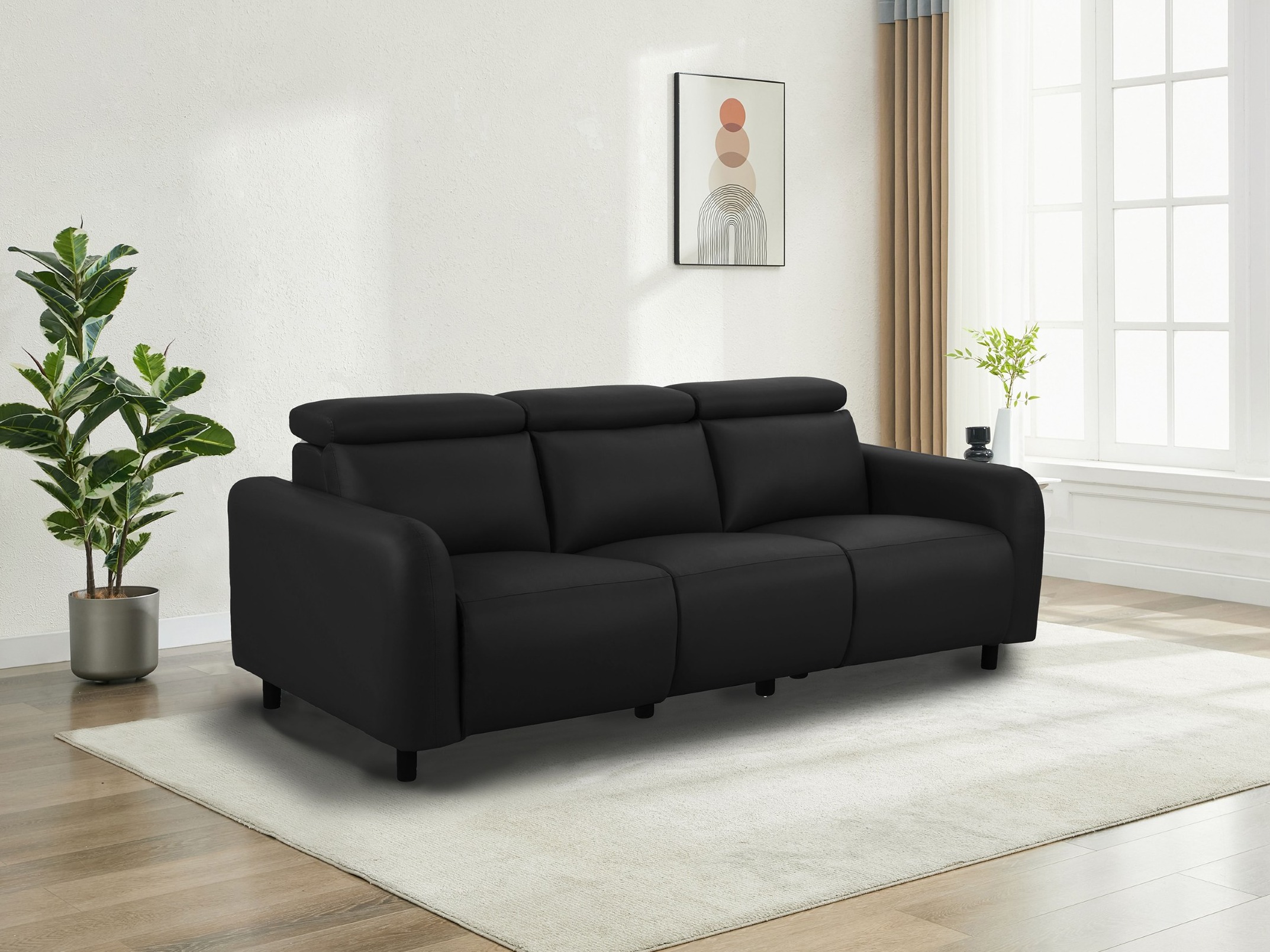 Sofá reclinable Denton 1512 (Negro)