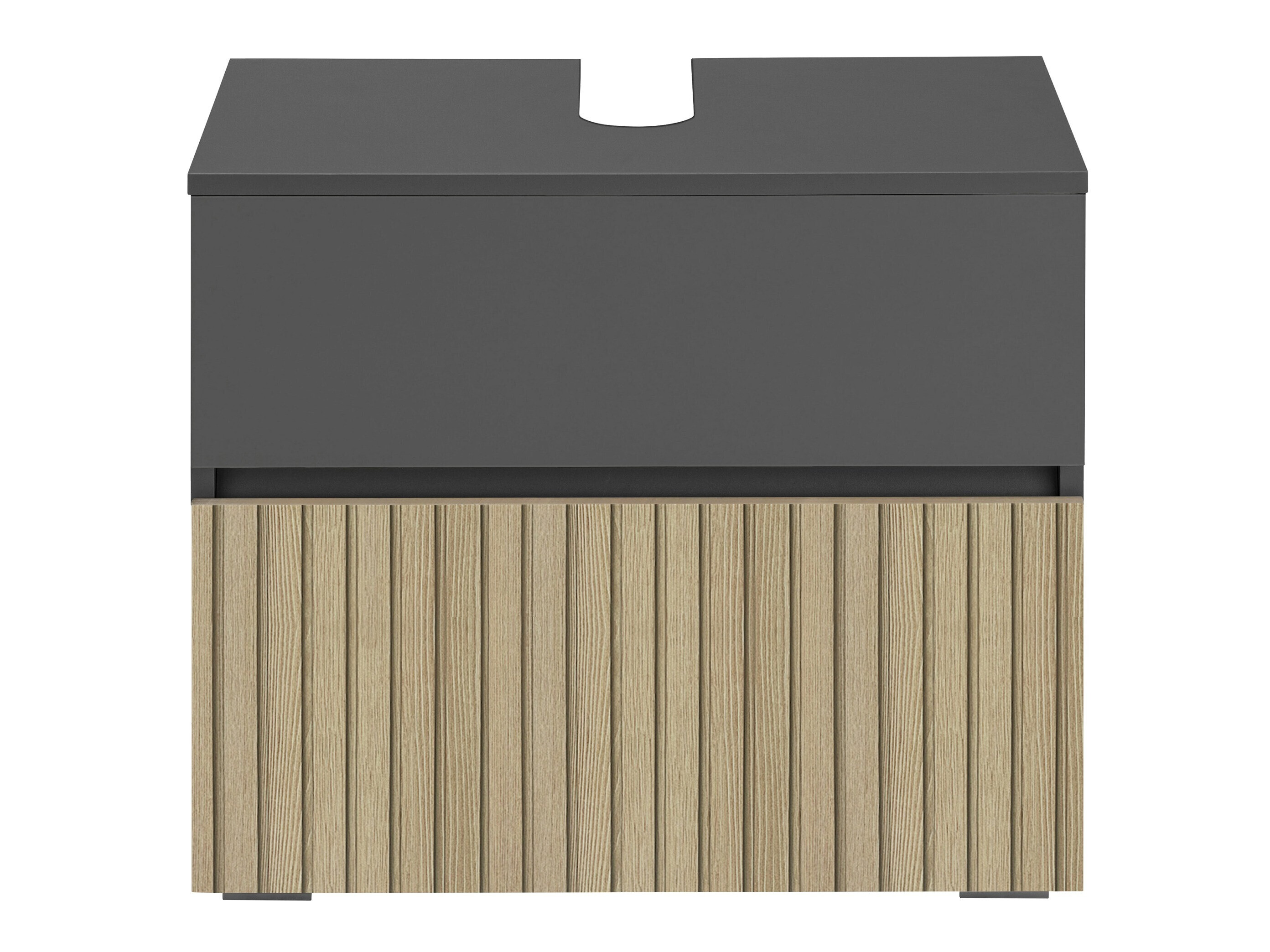 Armario de baño de pie para lavabo Soncamu 110 (Antracita + Roble claro)