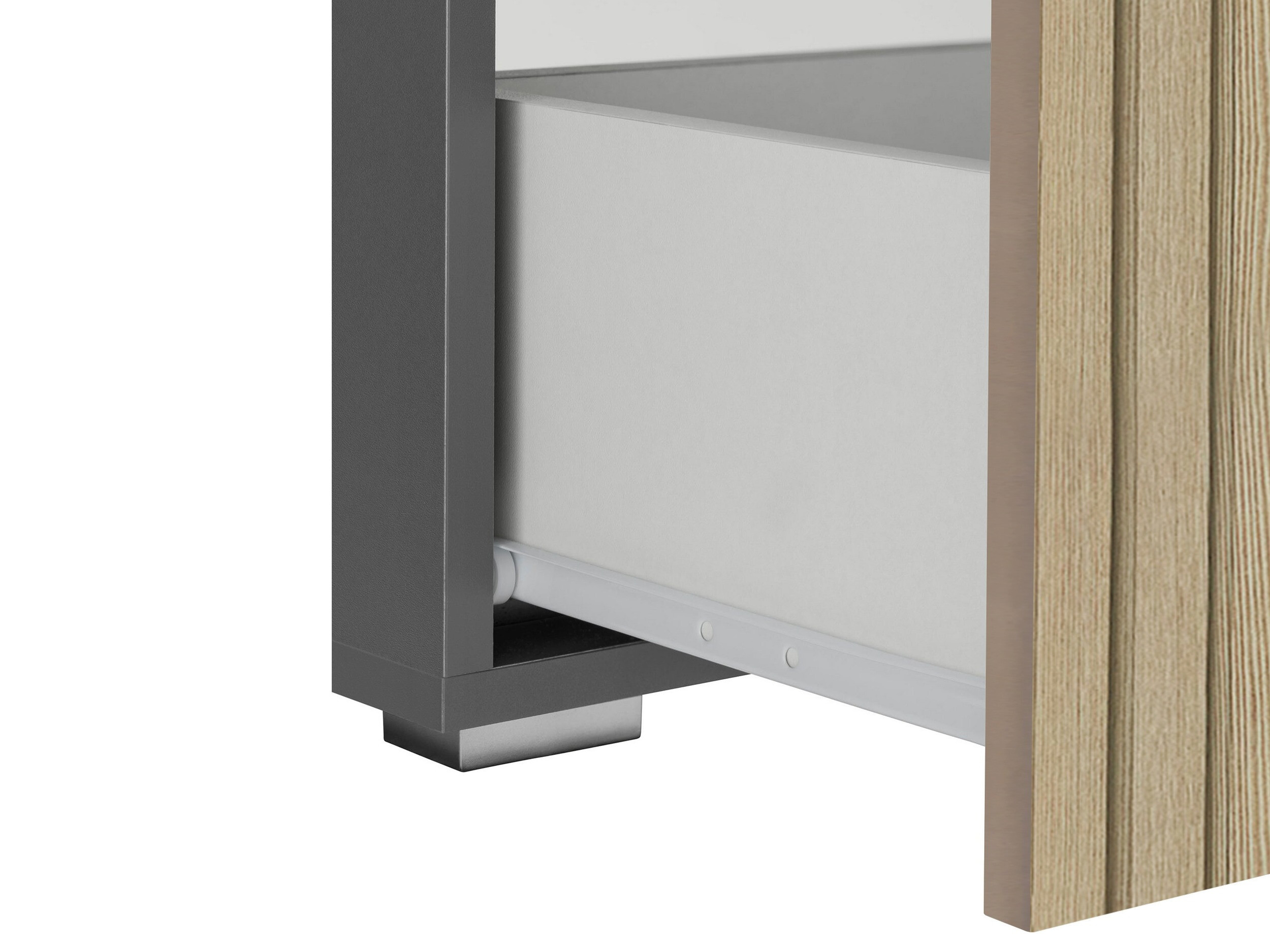 Armario de baño de pie para lavabo Soncamu 110 (Antracita + Roble claro)