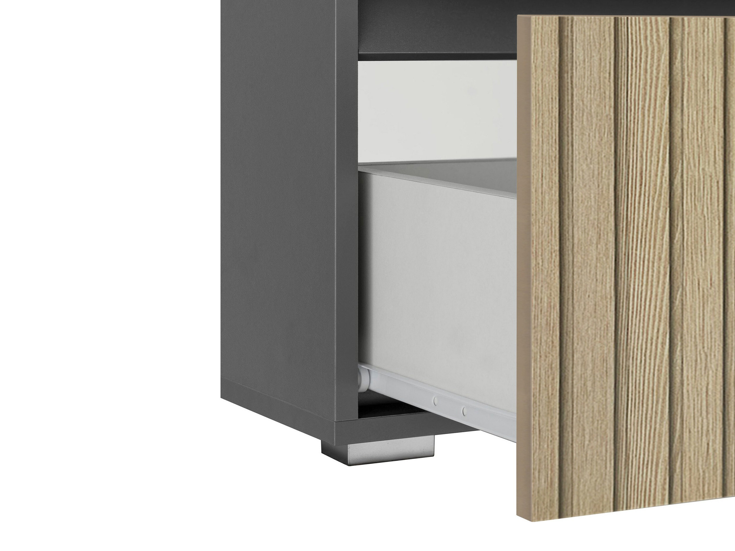 Armario de baño de pie para lavabo Soncamu 110 (Antracita + Roble claro)