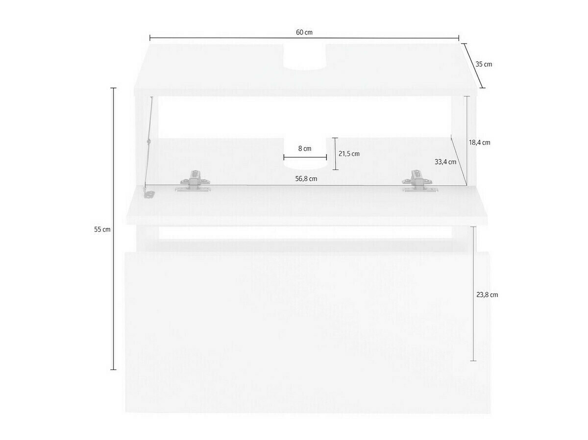 Armario de baño de pie para lavabo Soncamu 110 (Antracita + Roble claro)