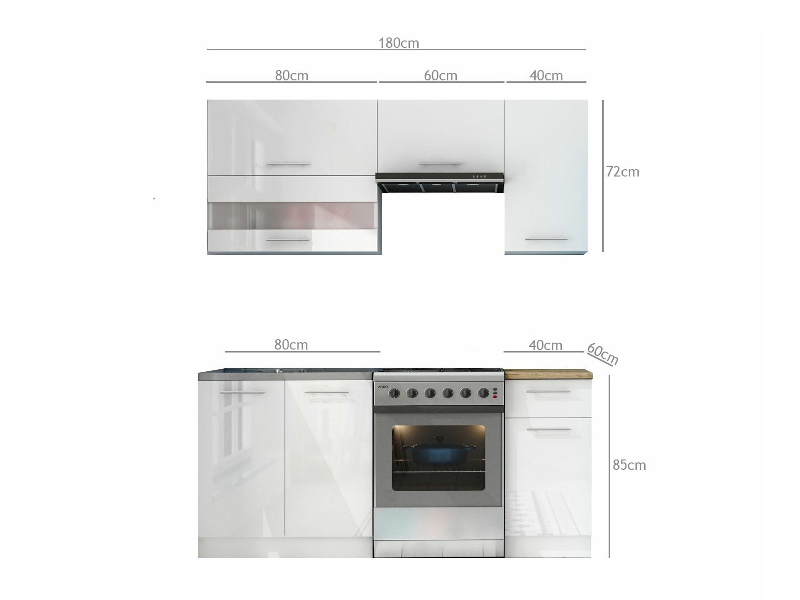 Conjunto de cocina modular Tiffa White 113