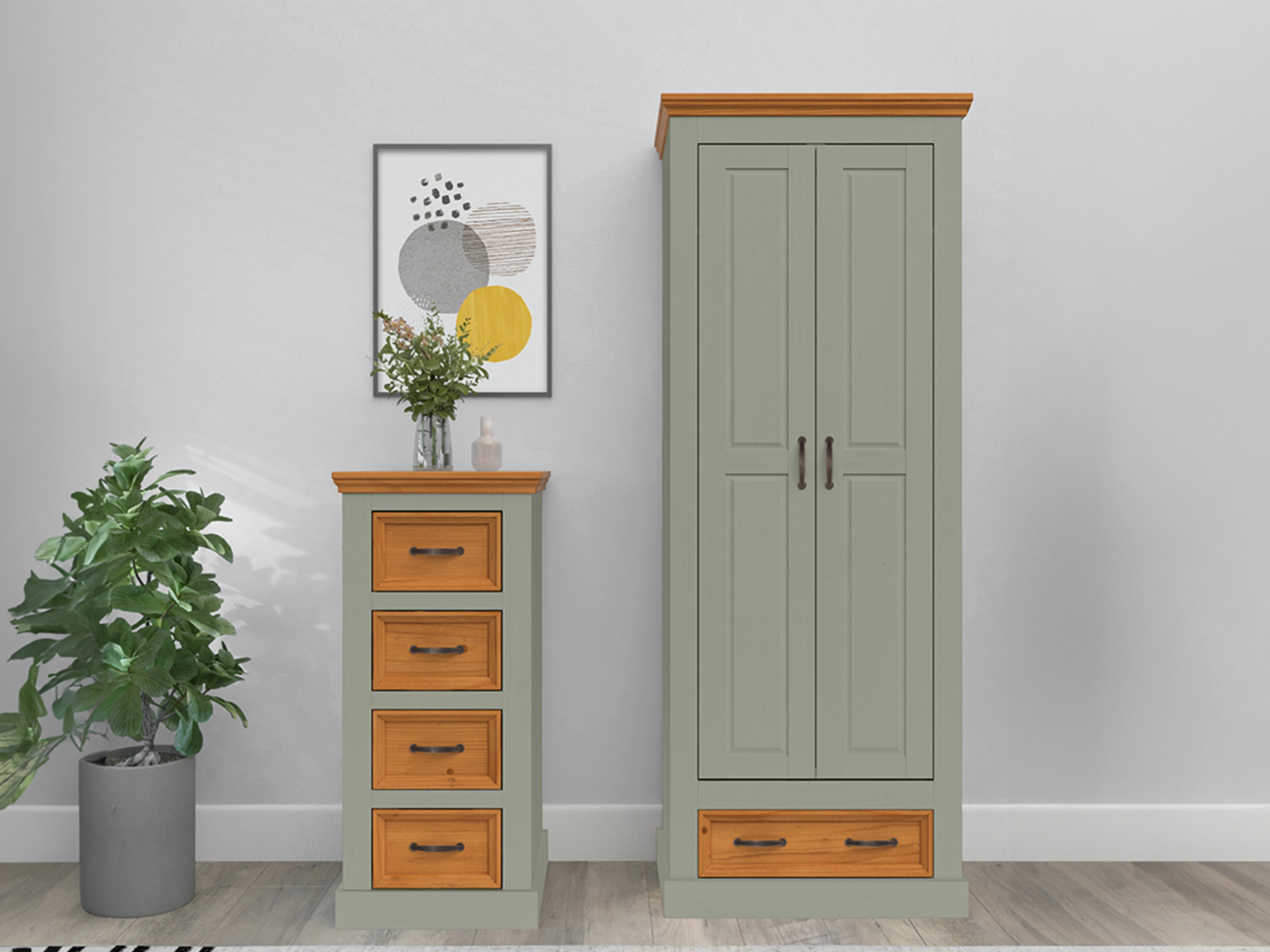 Armario Tolelio 124 (Verde + Pino)
