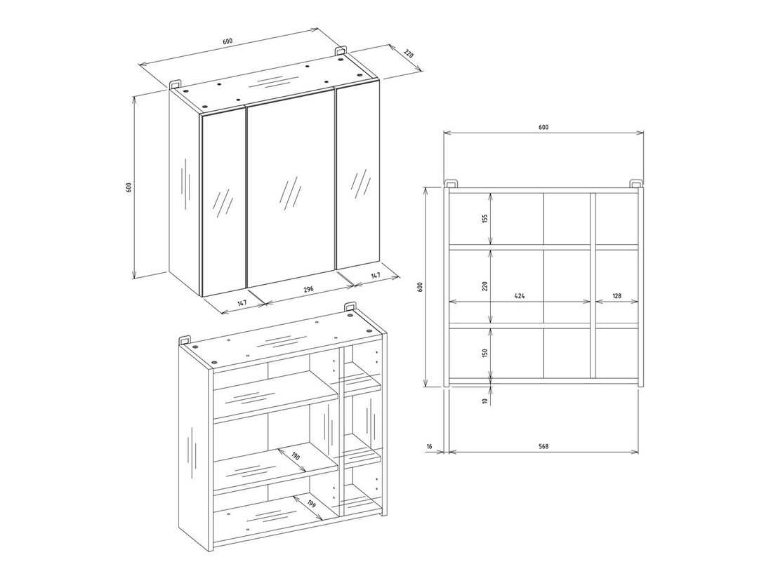 Mueble para baño con espejo Mandeville 343