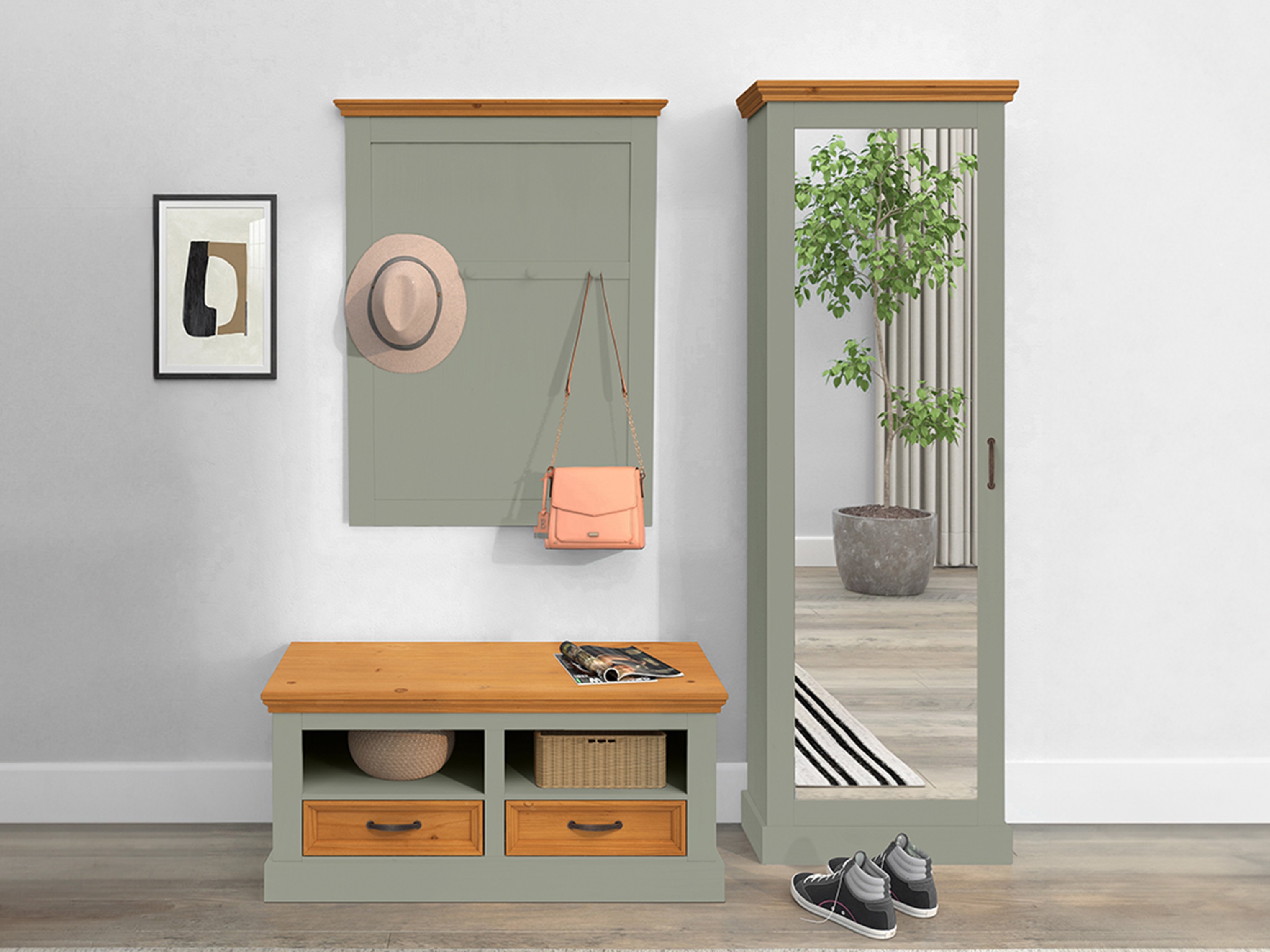 Perchero Tolelio 129 (Verde + Pino)