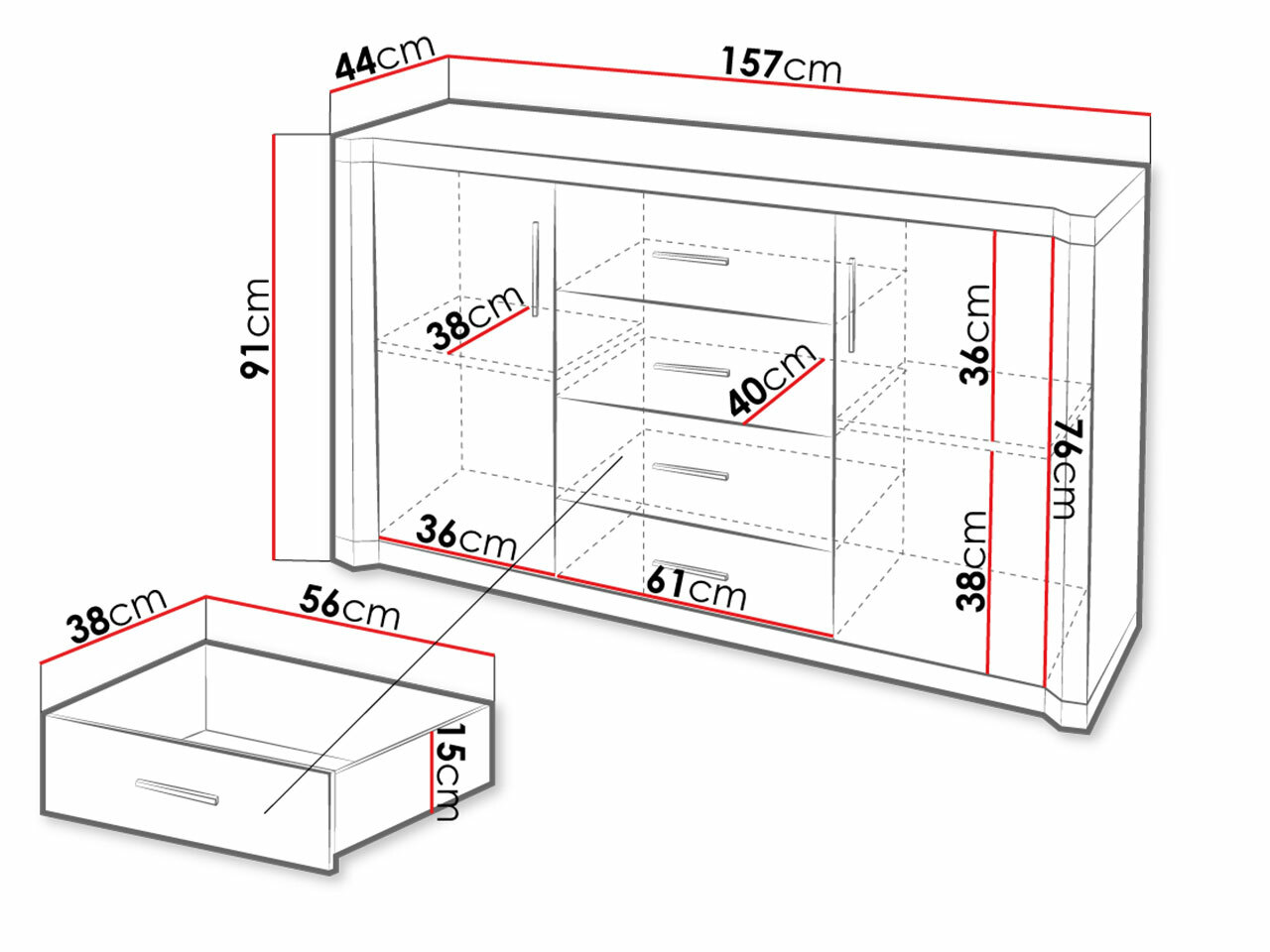Cómoda Lorelie 100 (Roble Sonoma)